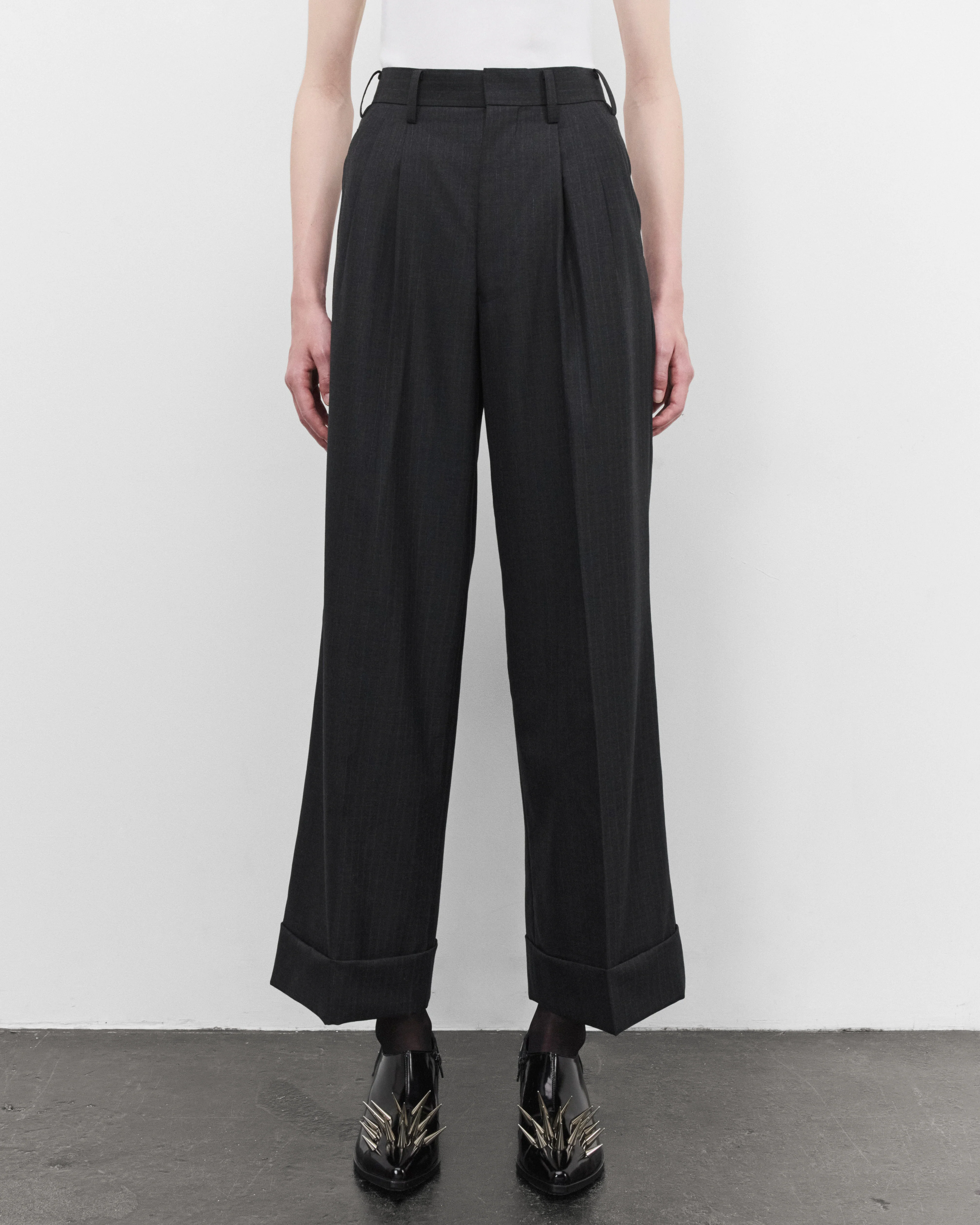 Junya Watanabe - Women's Pin Stripe Suit Trousers - (Grey)