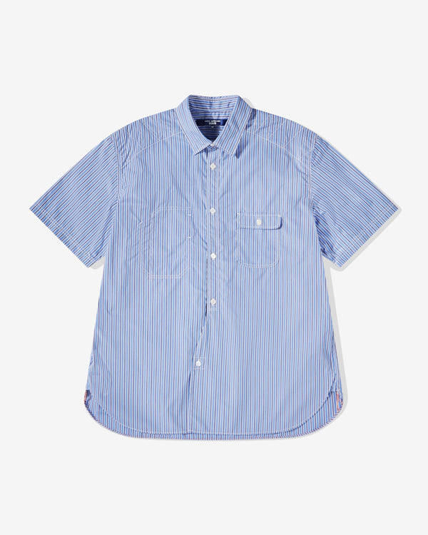 Junya Watanabe MAN - Men
s Cotton Short Sleeve Shirt - (Saxon/White)