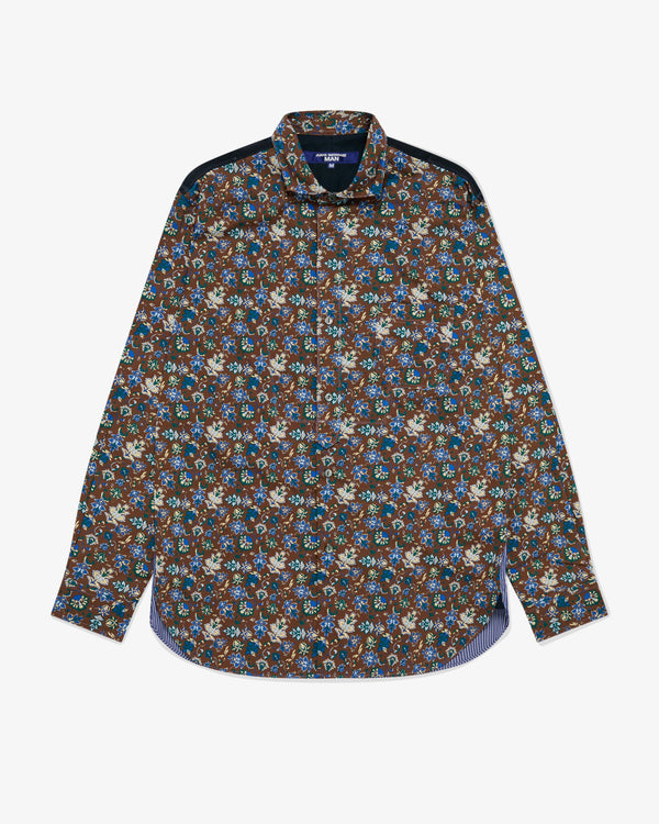 Junya Watanabe MAN - Men
s Paisley Stripe Shirt - (Brown/Blue)