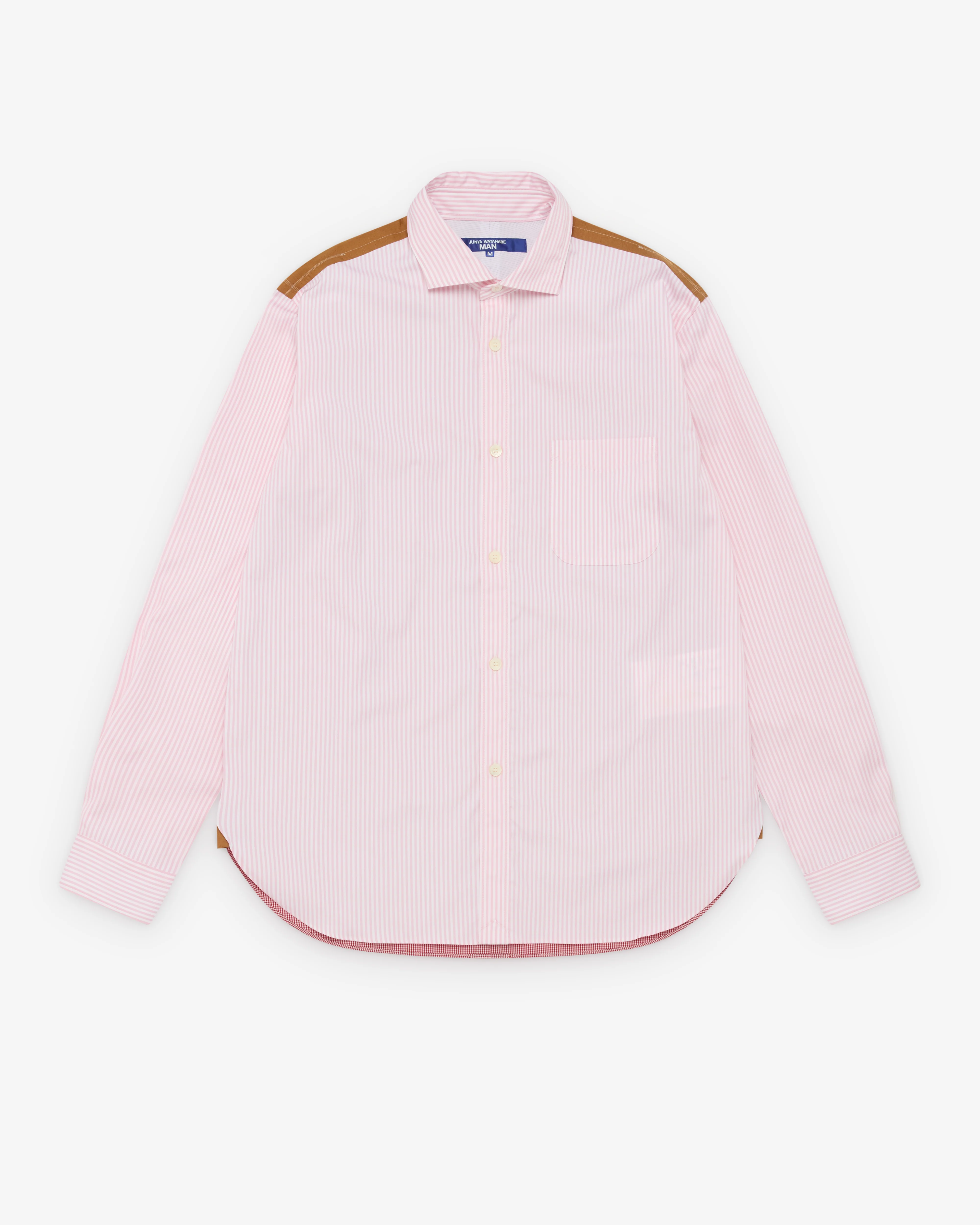 Junya Watanabe Man - Men's Stripe & Check Shirt - (Pink)