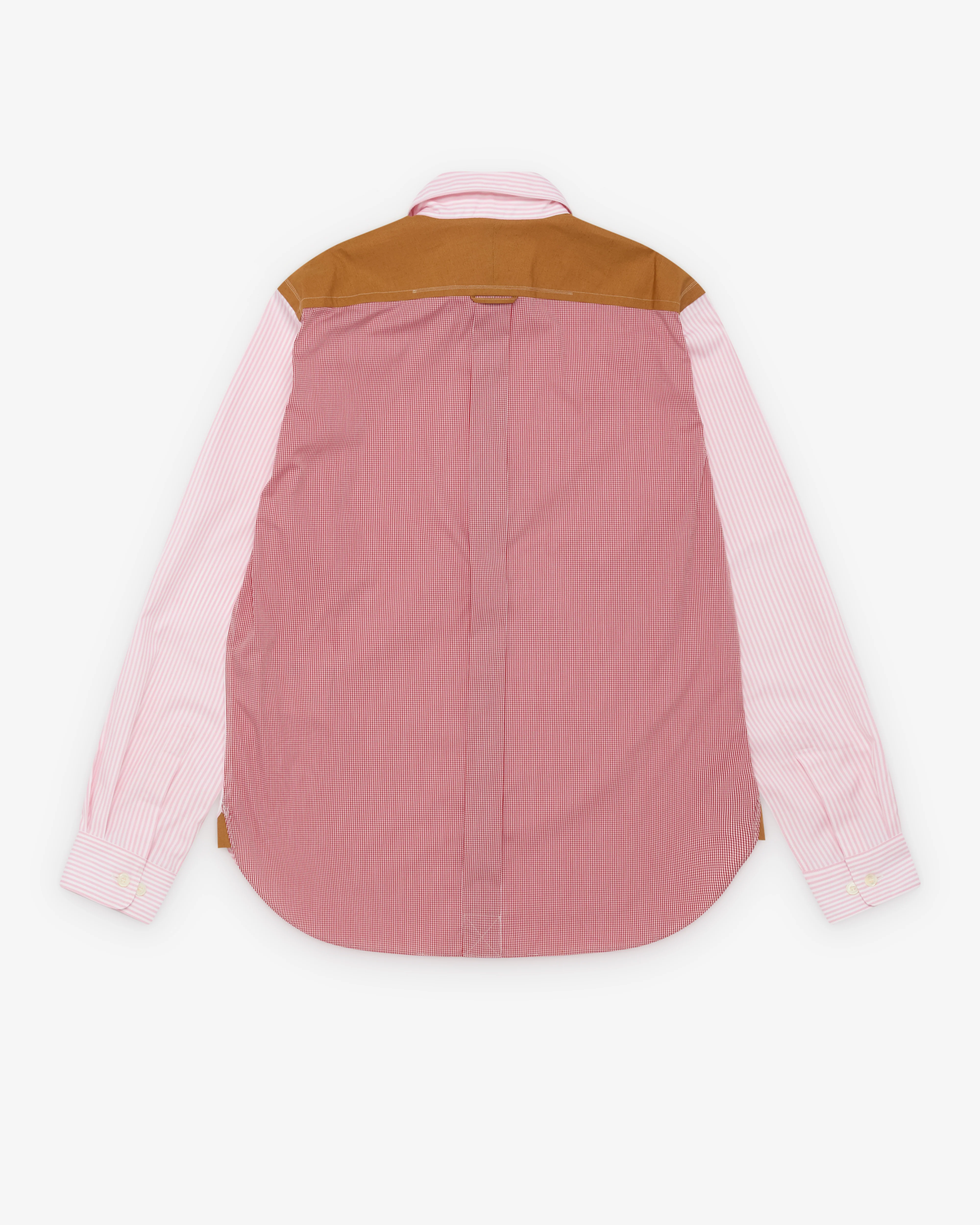 Junya Watanabe Man - Men's Stripe & Check Shirt - (Pink)