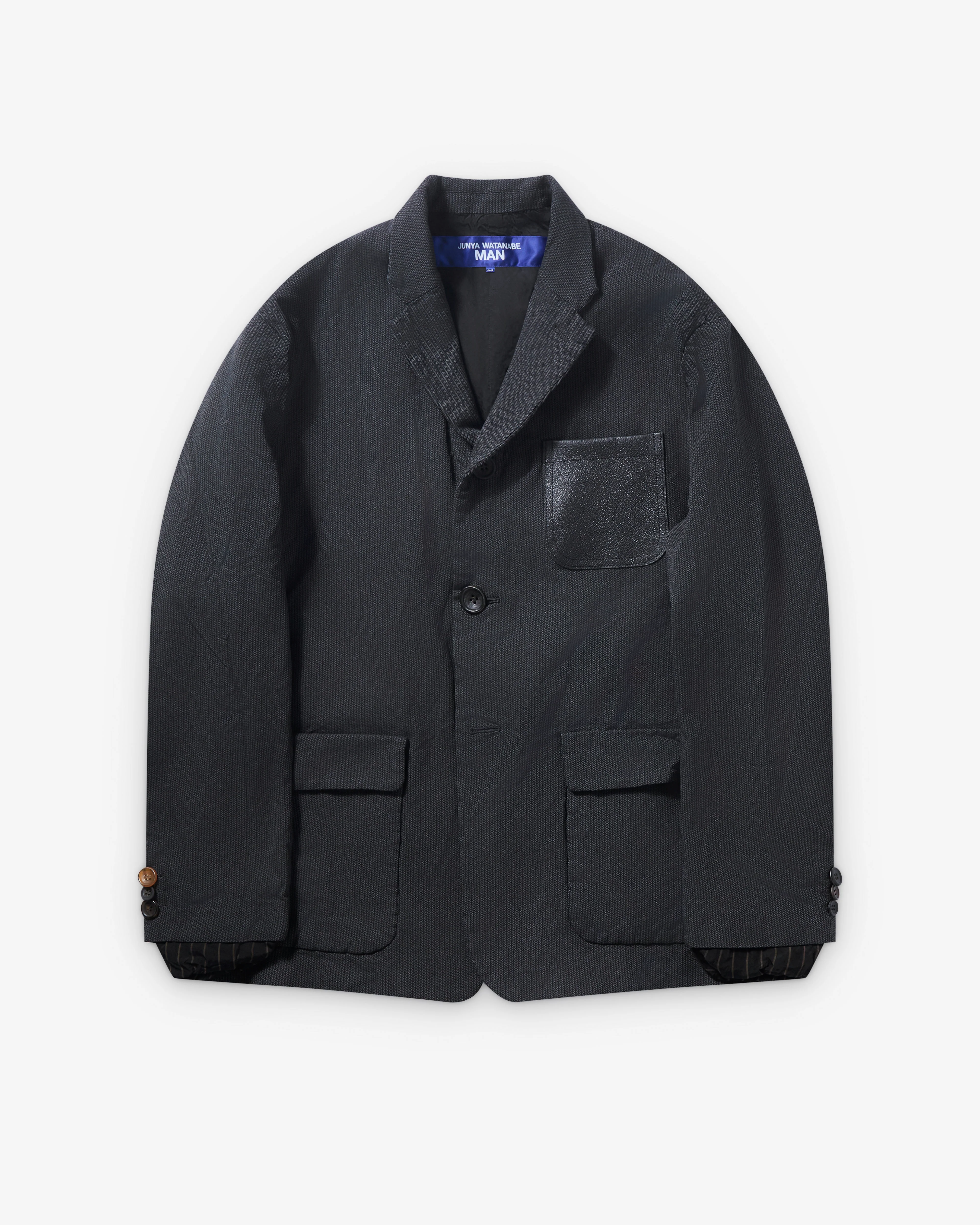 Junya Watanabe Man - Men's Herringbone Single Breasted Blazer - (Black/Grey)