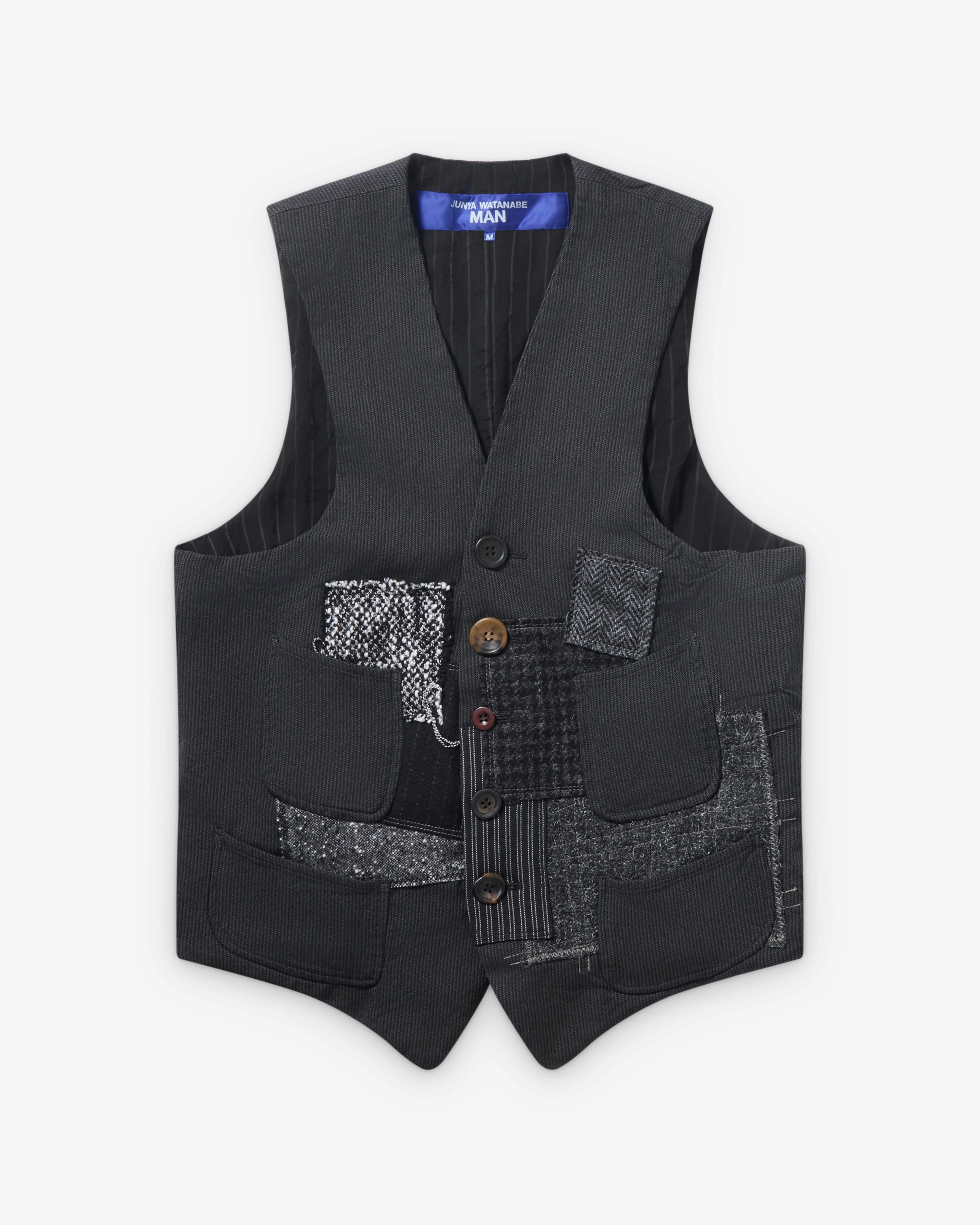 Junya Watanabe Man - Men's Patchwork Vest - (Black/Grey)