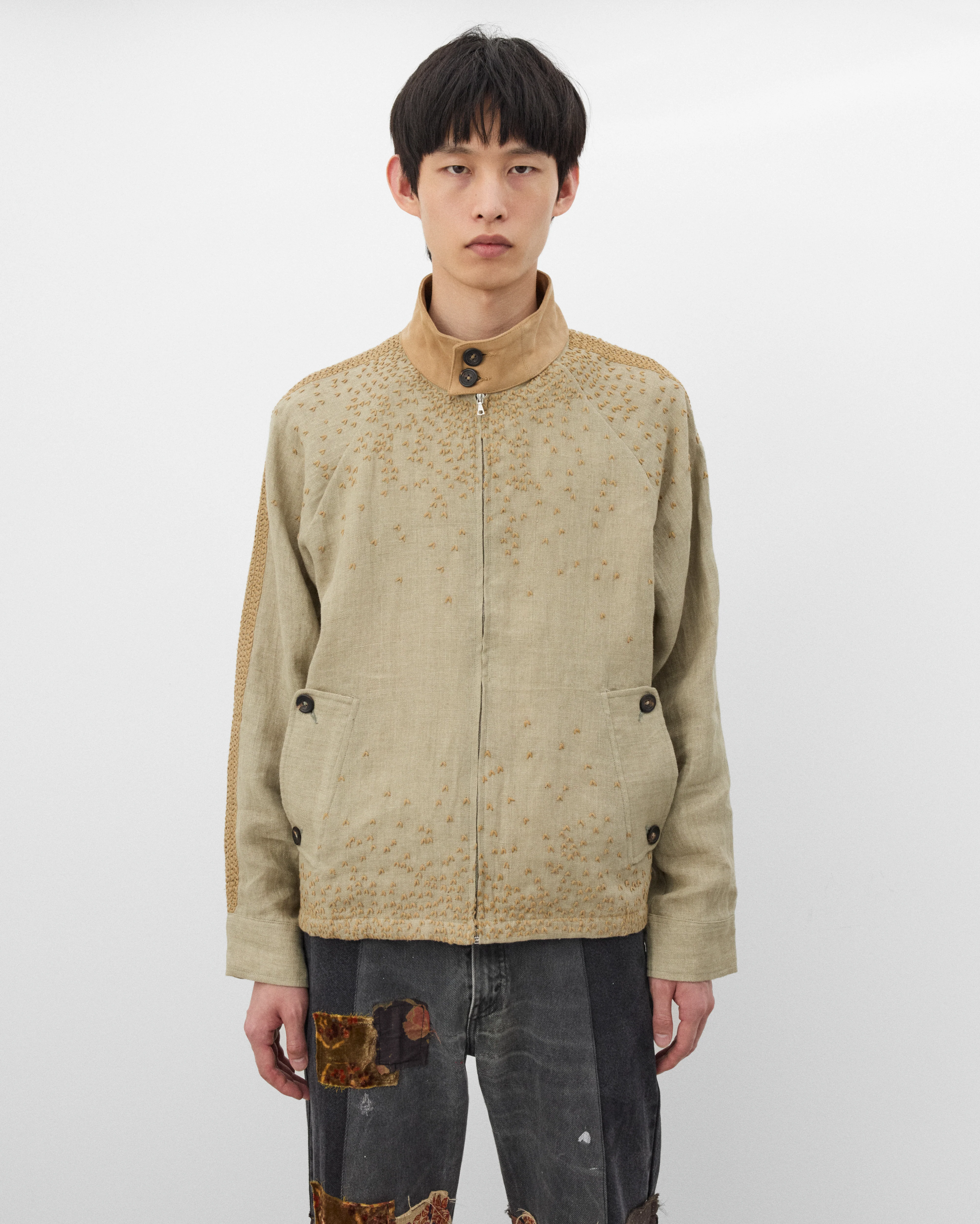 Kartik Research - Men's Harrington Jacket - (Pista/Beige)