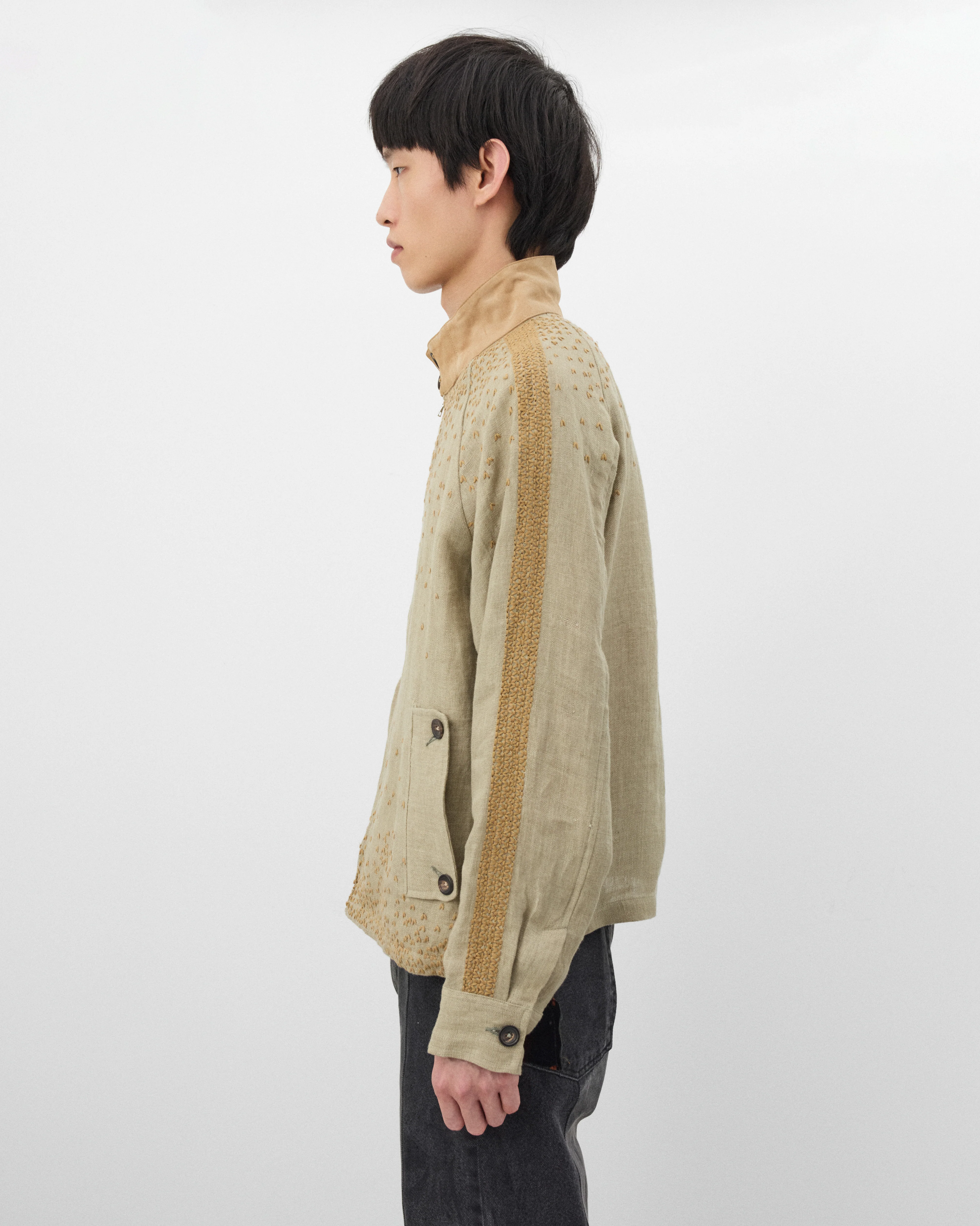 Kartik Research - Men's Harrington Jacket - (Pista/Beige)