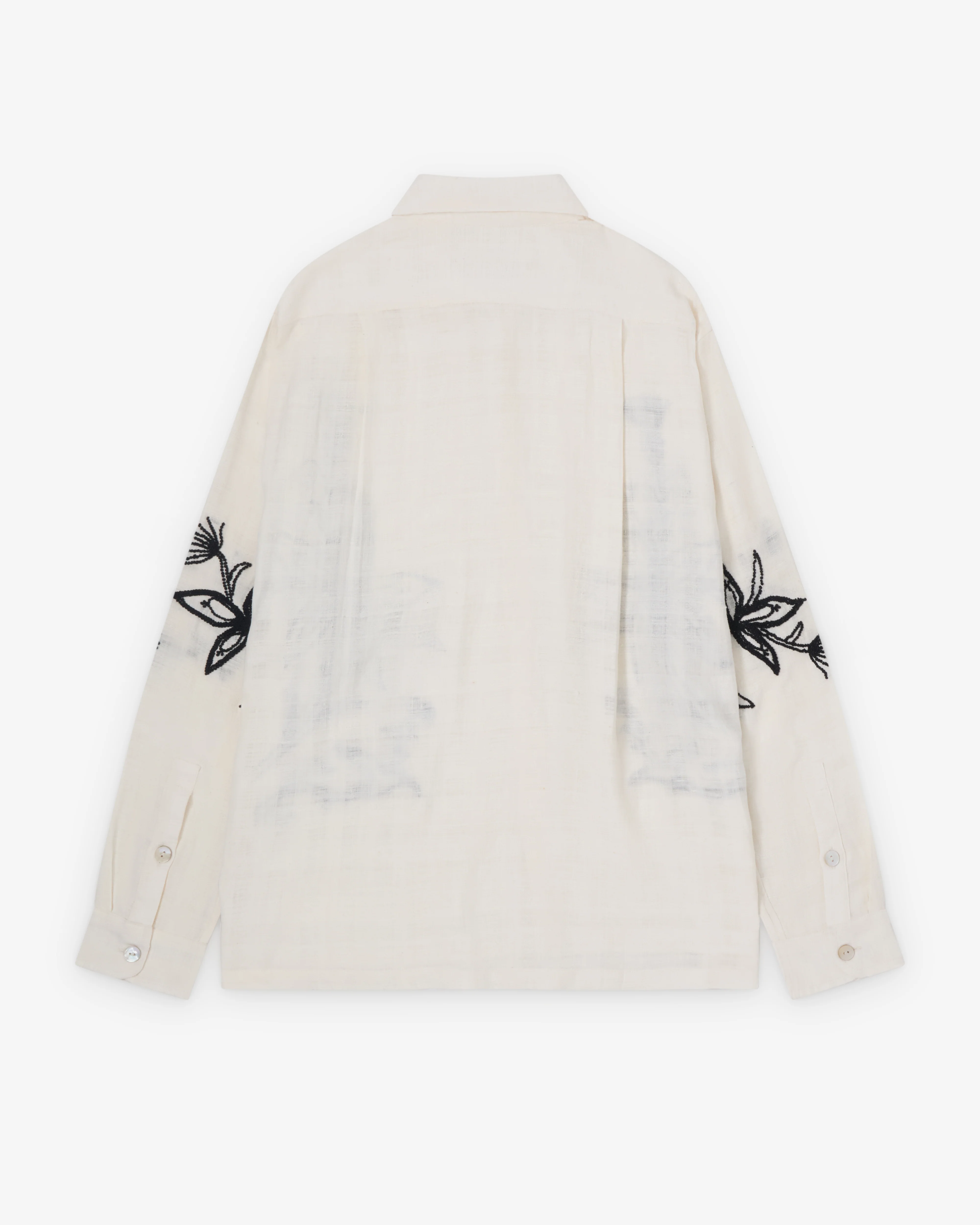 Kartik Research - Men's Hand Embroiedered Shirt - (White/Black)