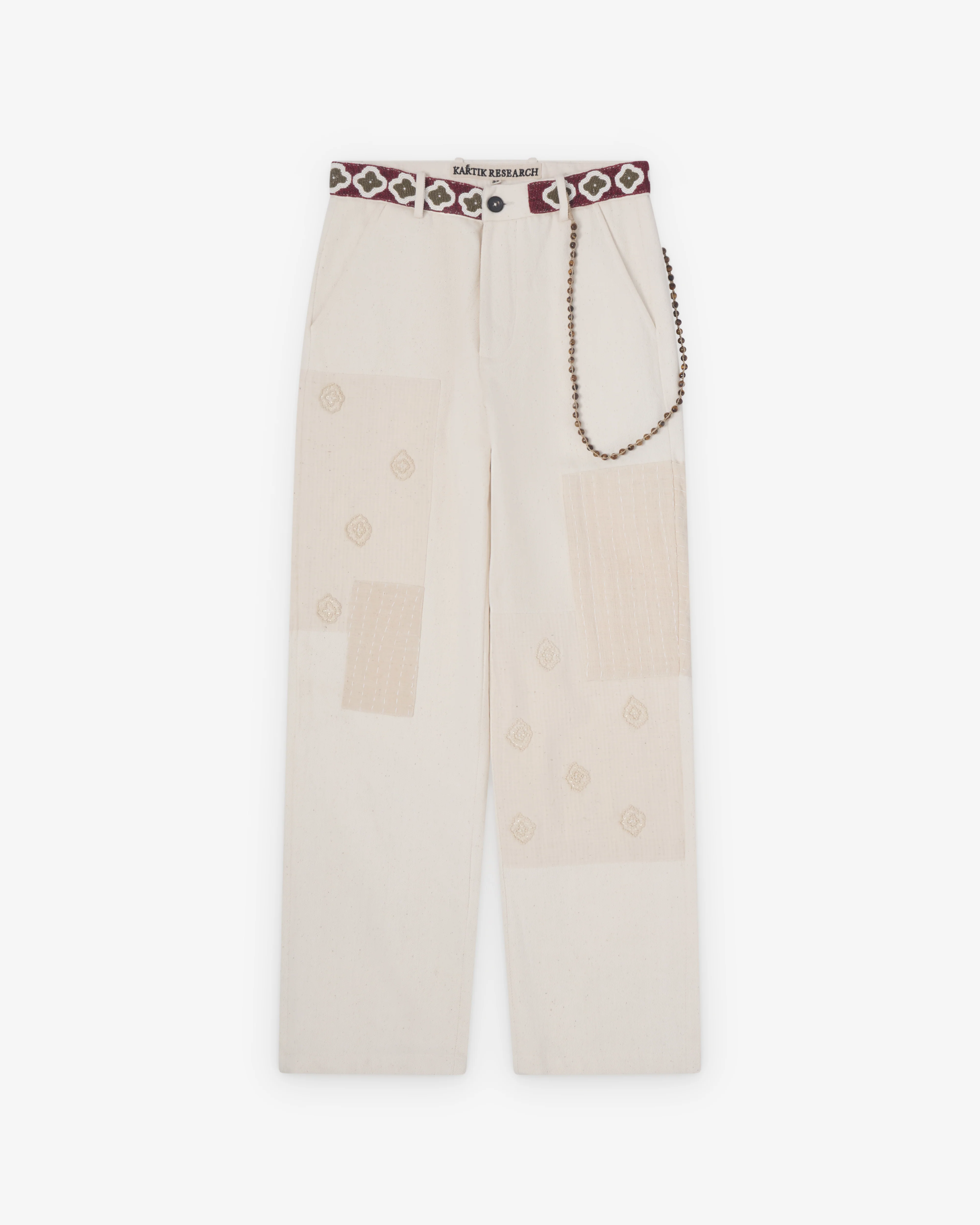 Kartik Research - Men's Patchwork Denim Trouser - (Ecru)