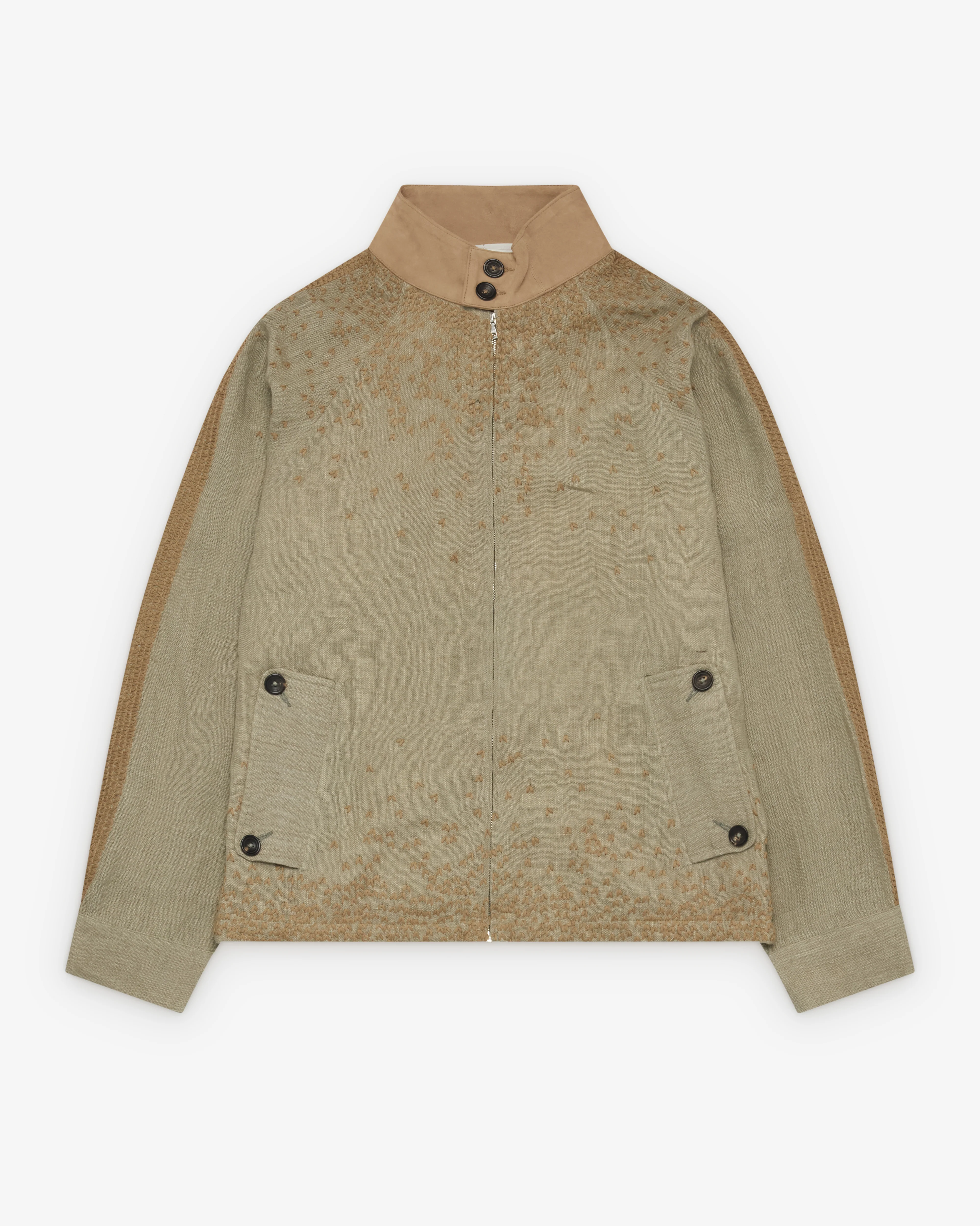 Kartik Research - Men's Harrington Jacket - (Pista/Beige)