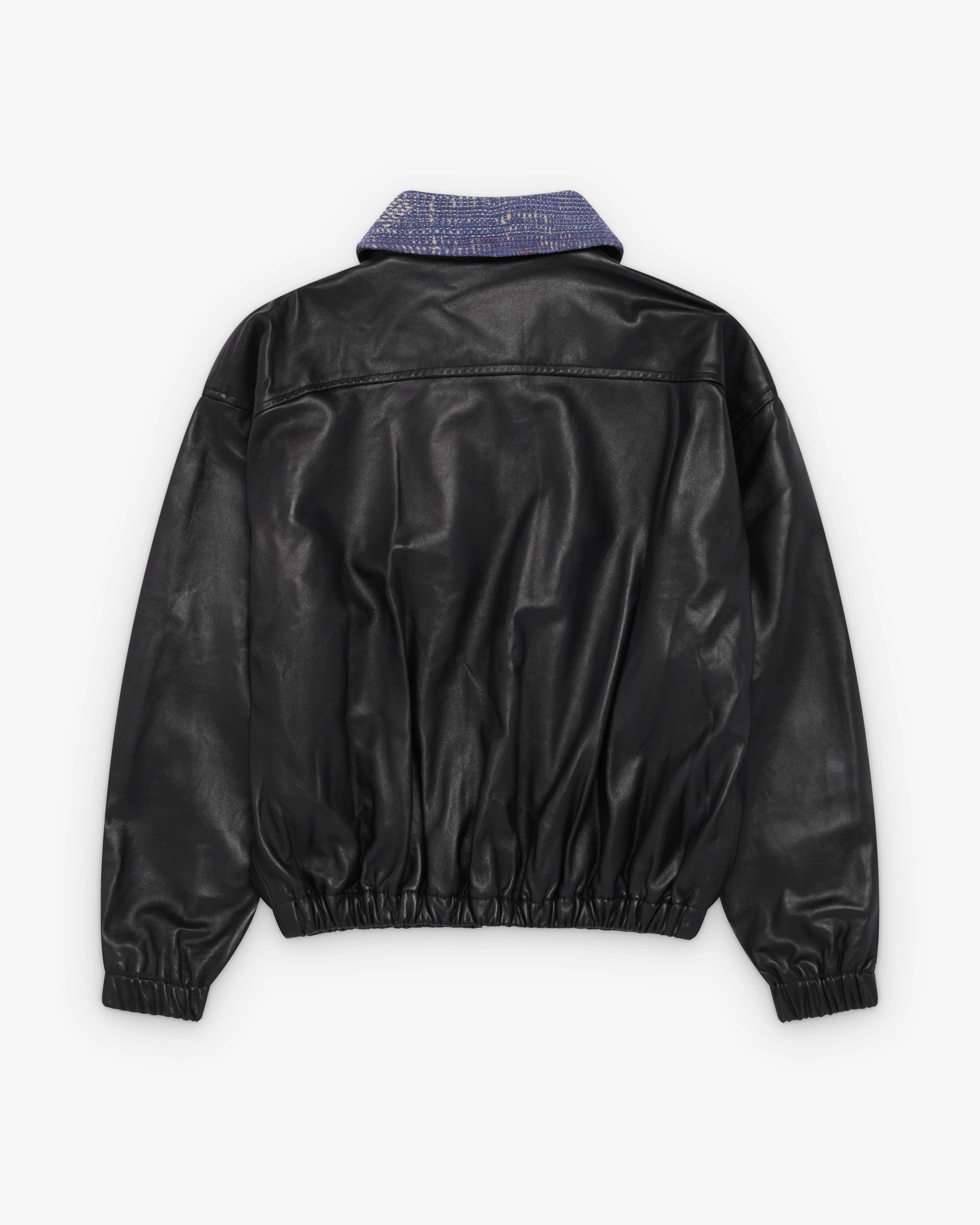 Kartik Research - Men's Kantha Leather Bomber - (Black/Multi)