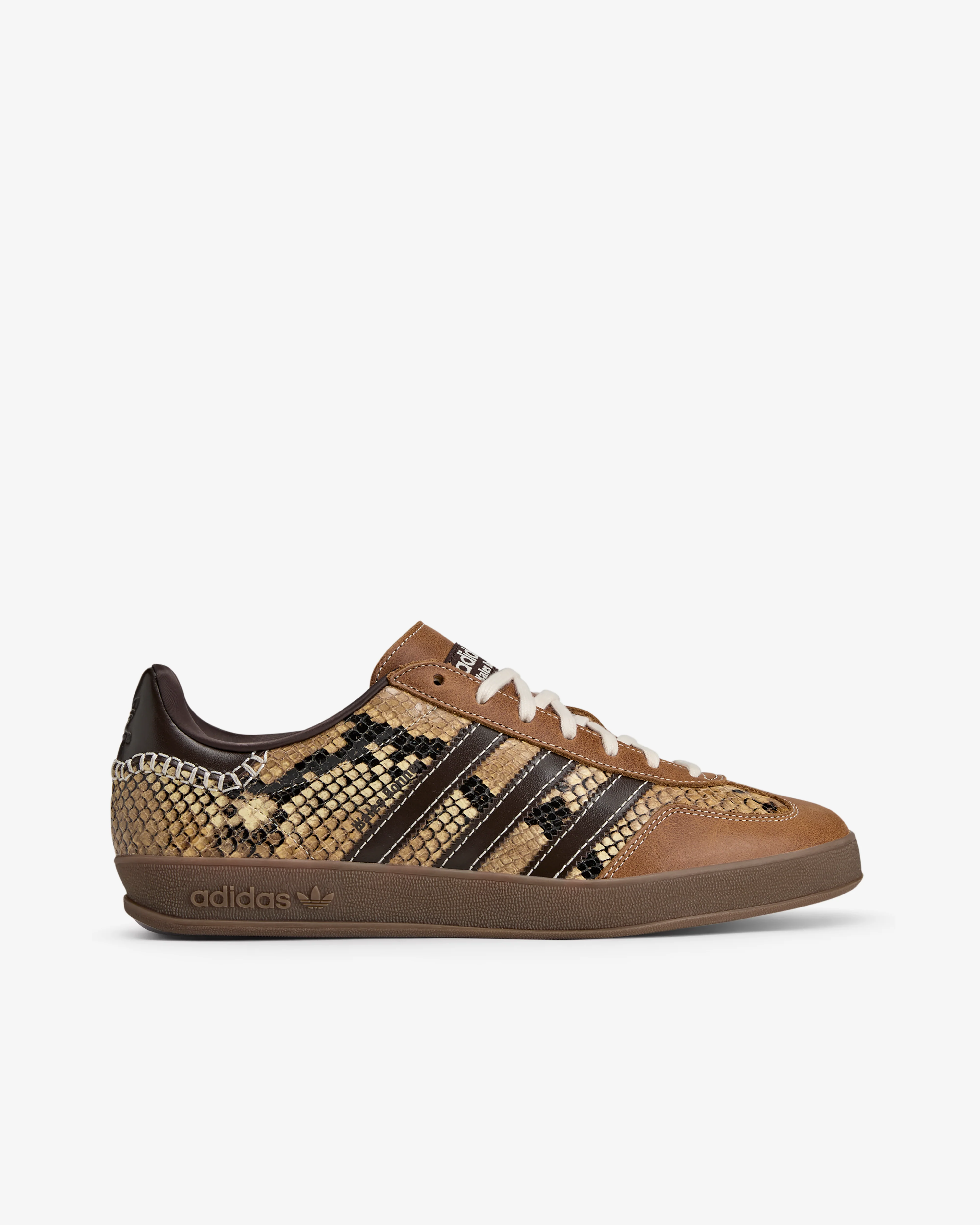 Adidas - Men's Wales Bonner Gazelle Snake - (Dark Brown/Wonder White) view 1, Click to Zoom in