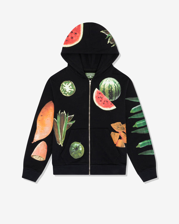 Denim Tears - Men
s Fruit Collage Zip Up Hoodie - (Black)