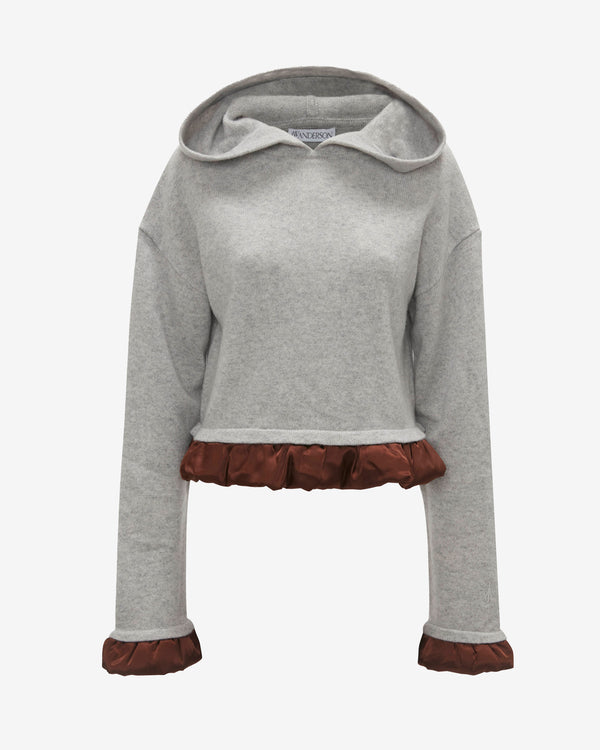 JW Anderson - Women
s Satin Trimmed Hoodie - (Light Grey)