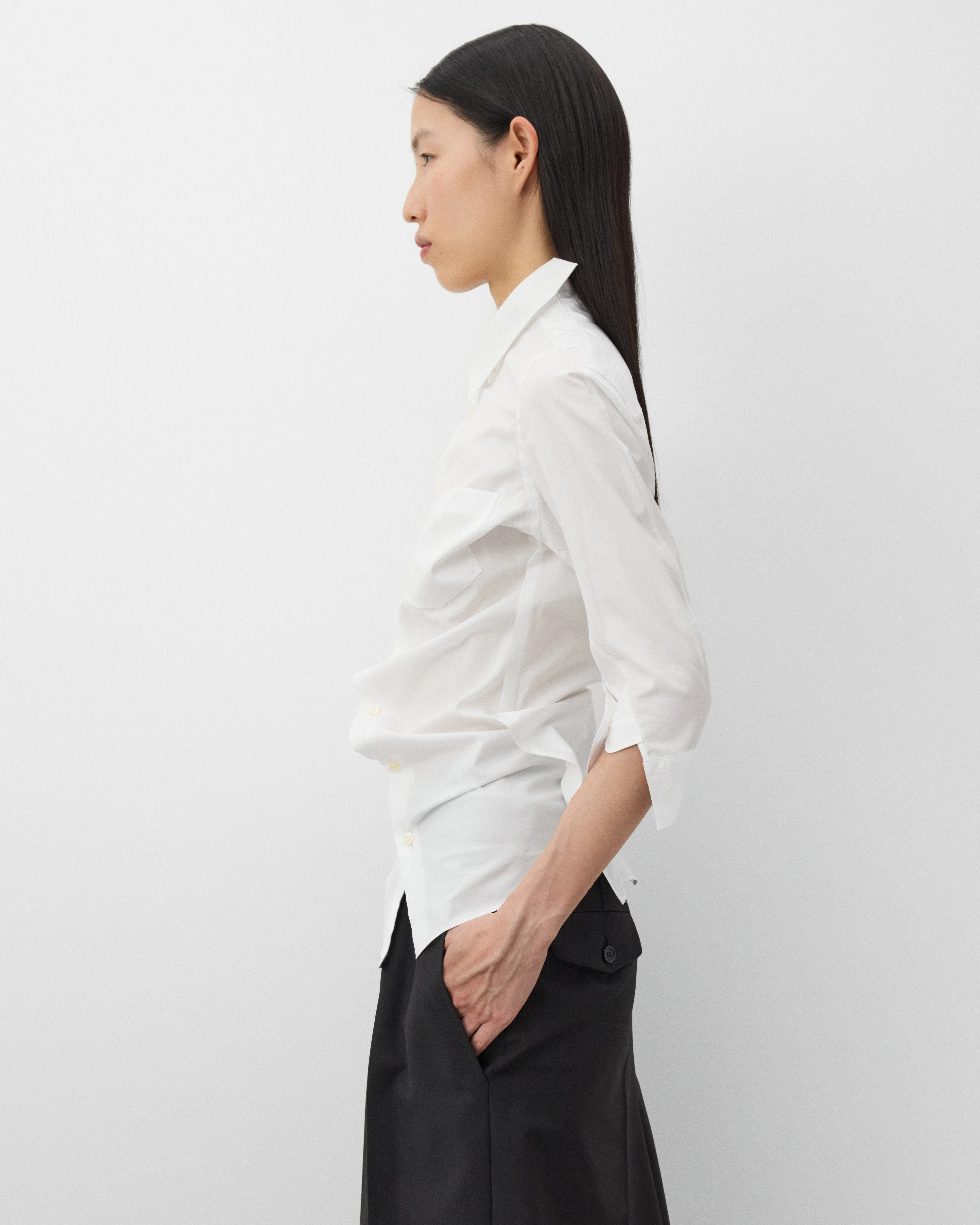 Junya Watanabe - Women's Asymmetric Shirt Blouse - (White)