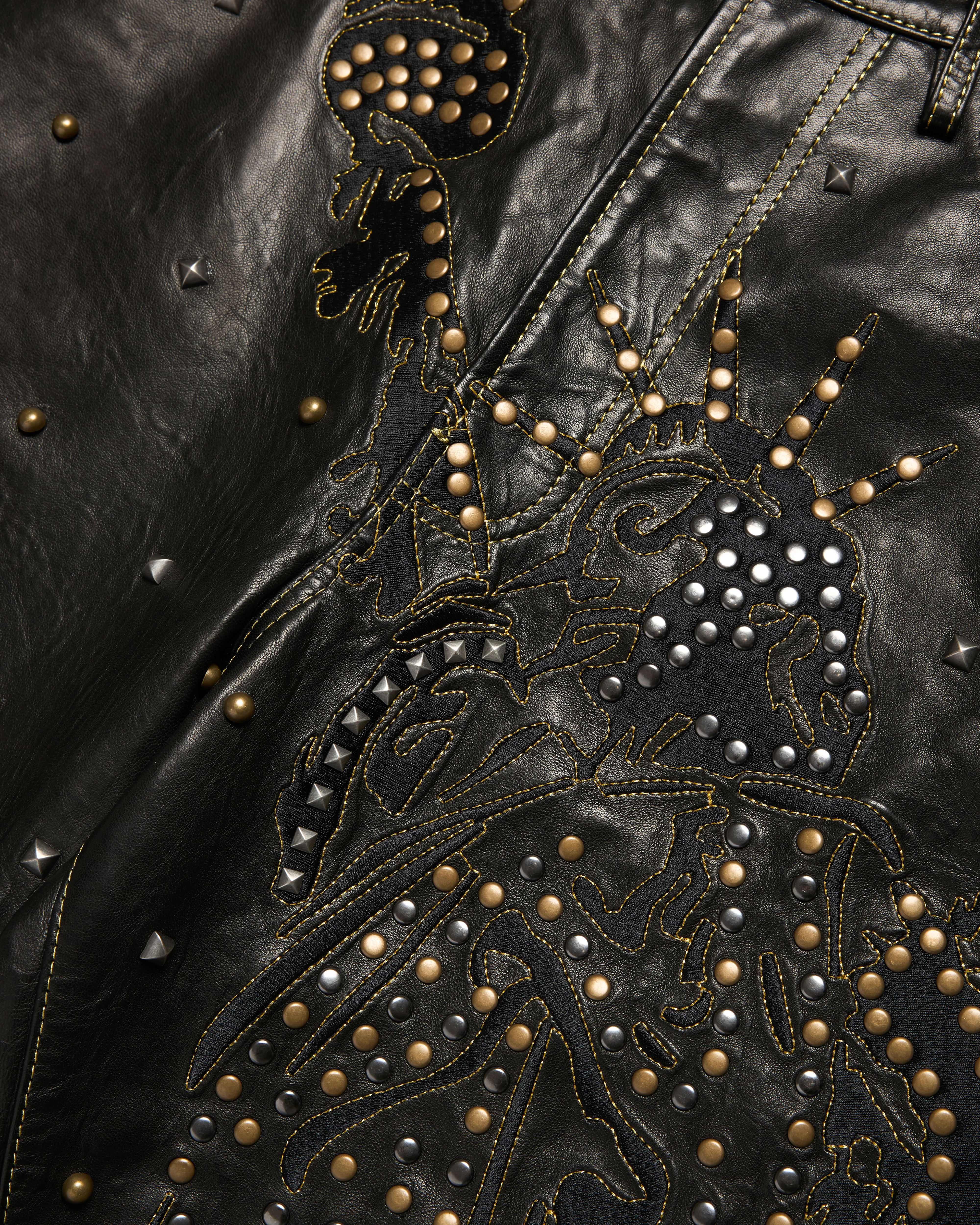 Denim Tears - Men's Lady Liberty Studded Leather Short - (Black)