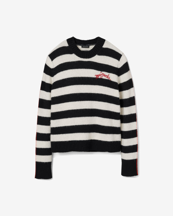 Marc Jacobs - Women
s The Striped Brushed Logo Sweater - (Black/White)