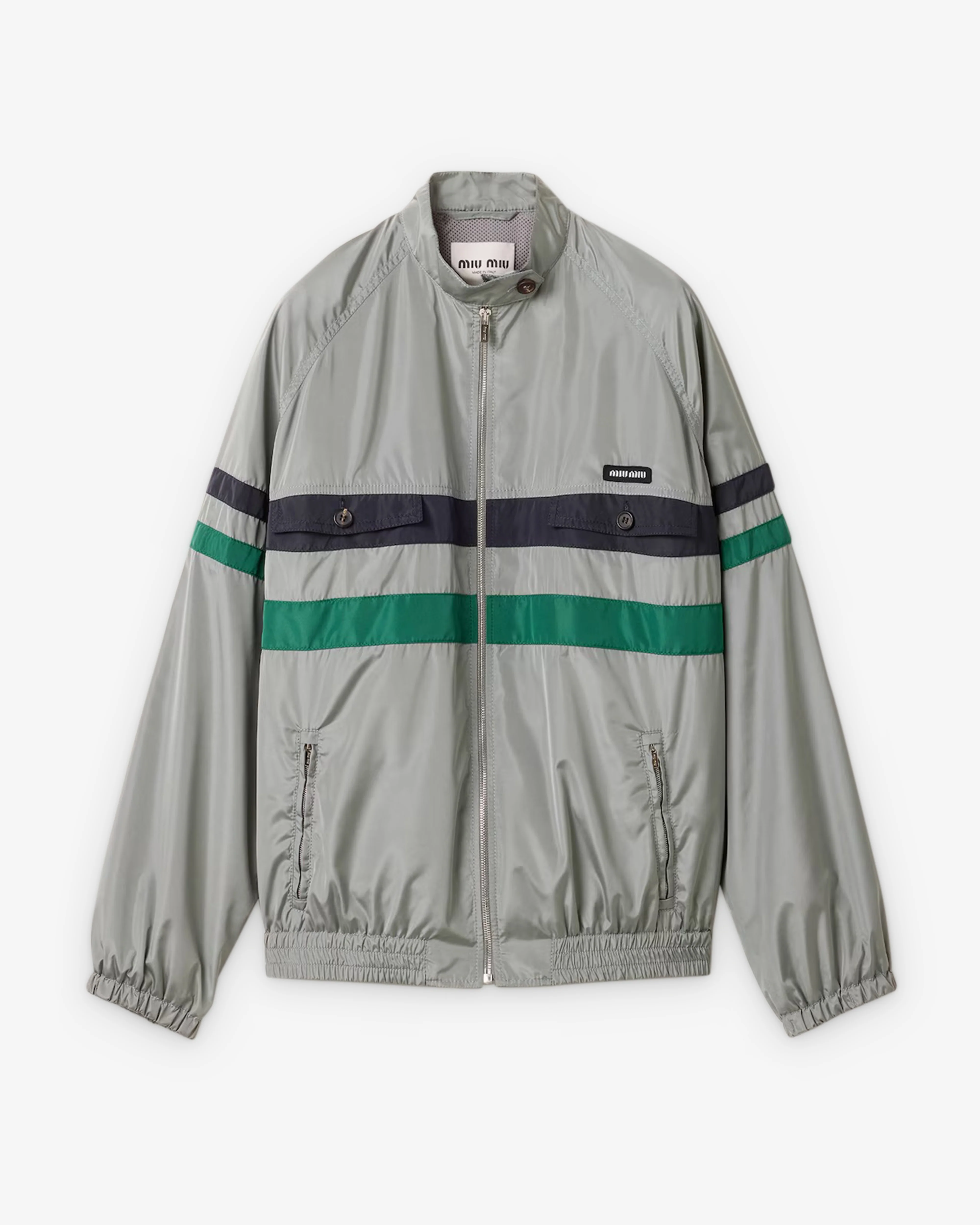 Miu Miu - Women's Technical Silk Blouson Jacket - (Lead Gray)