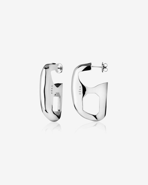 Eera - Women
s Mega Stone Earrings - (White Gold)