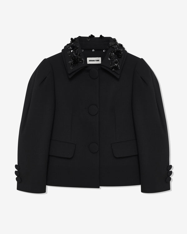 Shushu Tong - Women
s Embellished Lapel Collar Jacket - (Black)