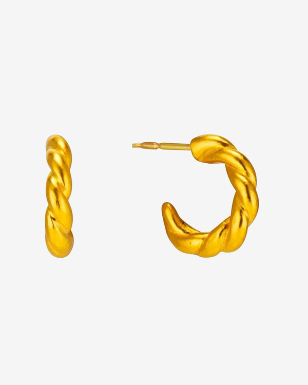 Mene - Mini Torsade Hoop Earrings - (Gold)