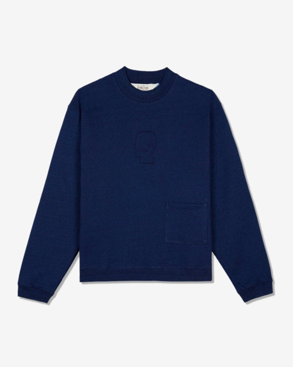 Brain Dead - Men
s Mockneck Sweatshirt - (Indigo)