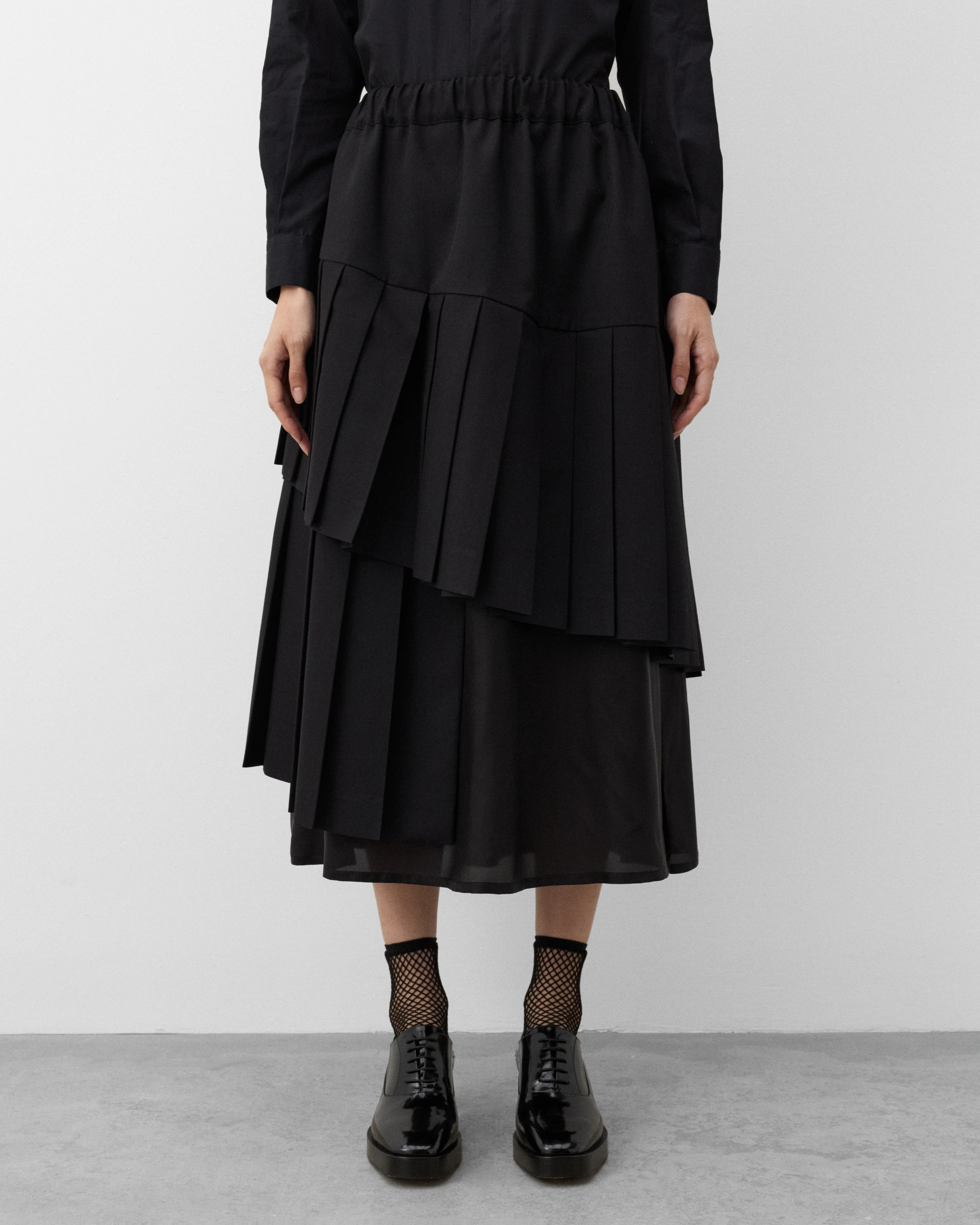 Noir Kei Ninomiya - Women's Tiered Pleated Skirt - (Black)