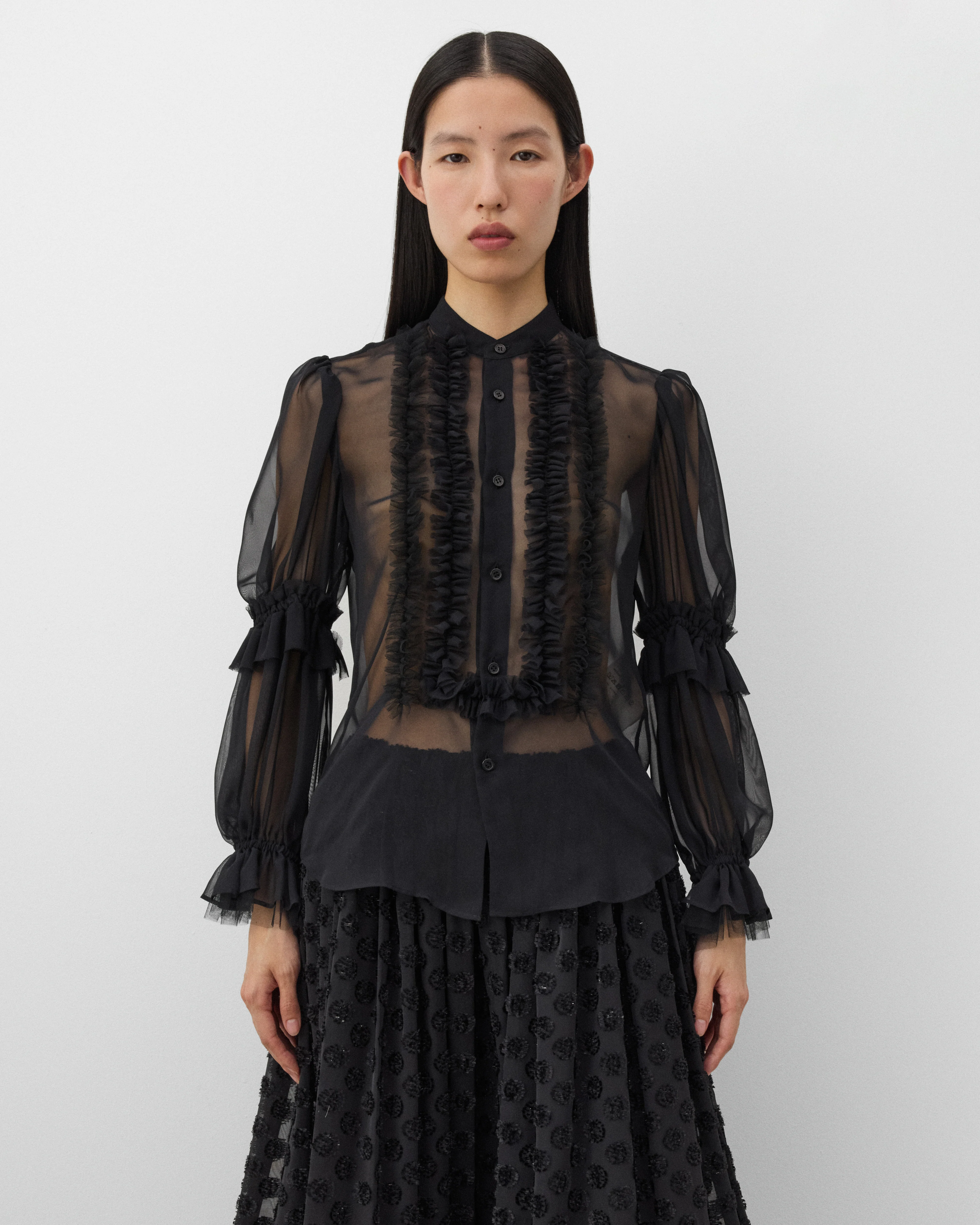 Noir Kei Ninomiya - Women's Polyester Georgette Blouse - (Black)