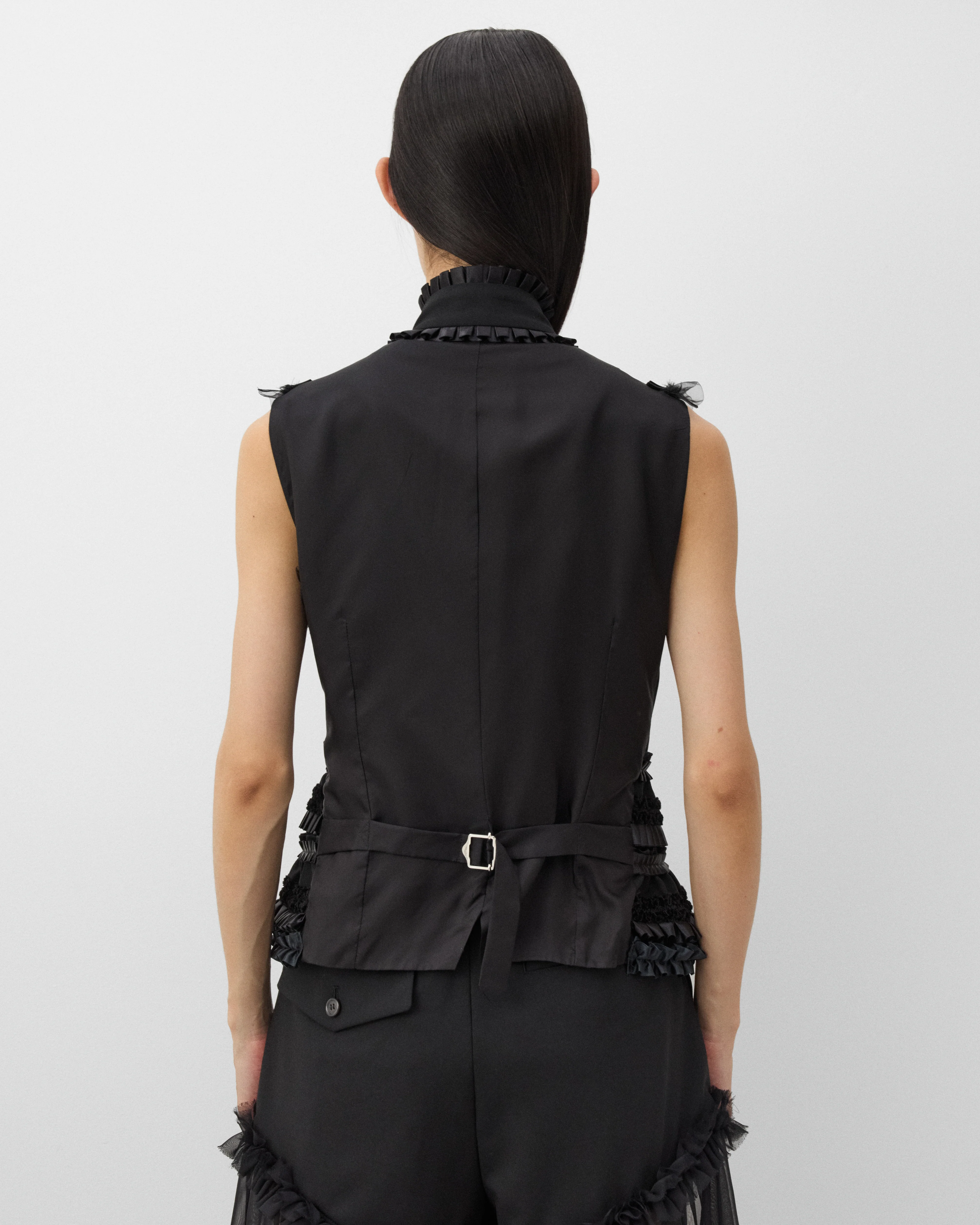 Noir Kei Ninomiya - Women's Ruffle Bow Vest - (Black)