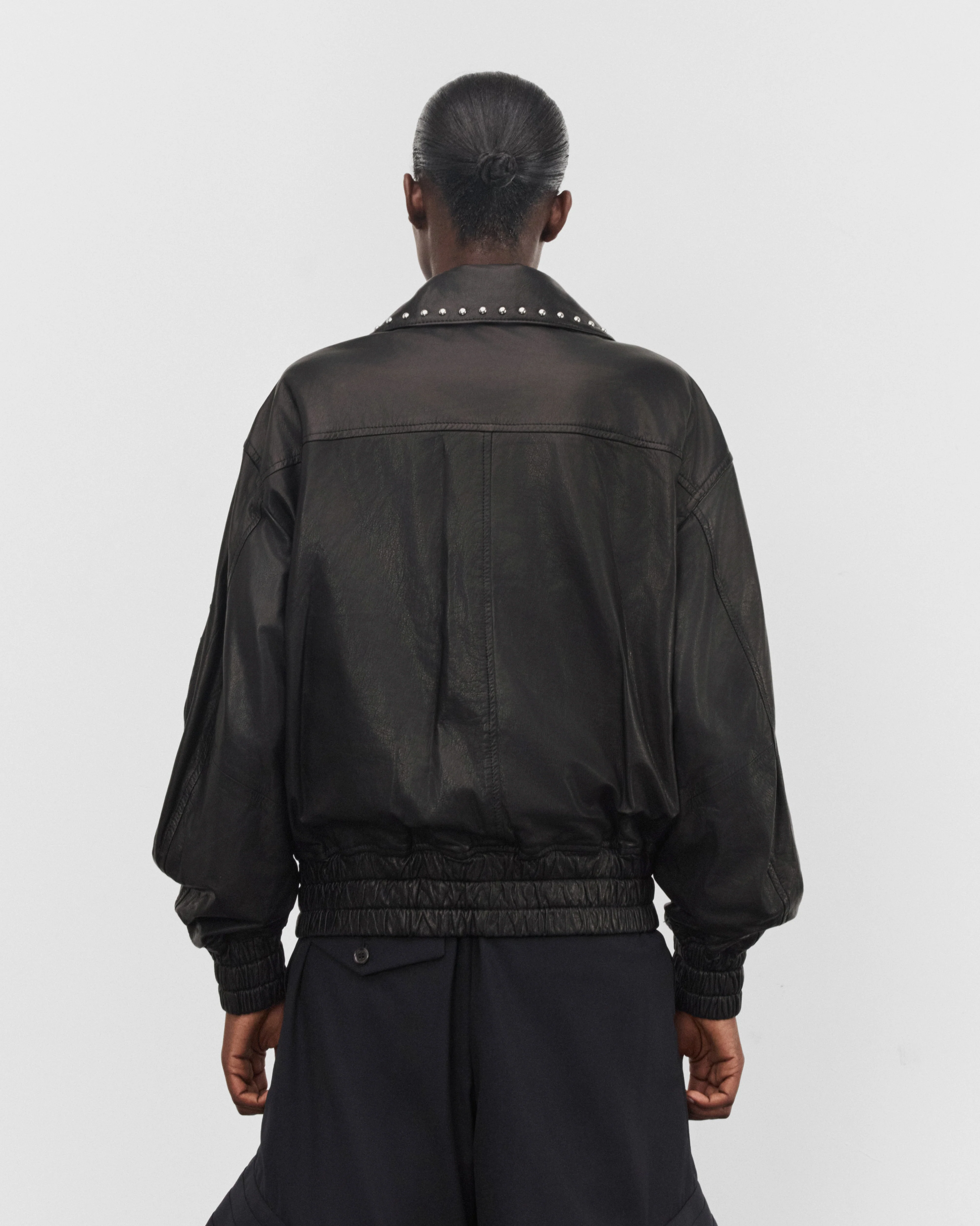 Noir Kei Ninomiya - Women's Studded Leather Jacket - (Black)
