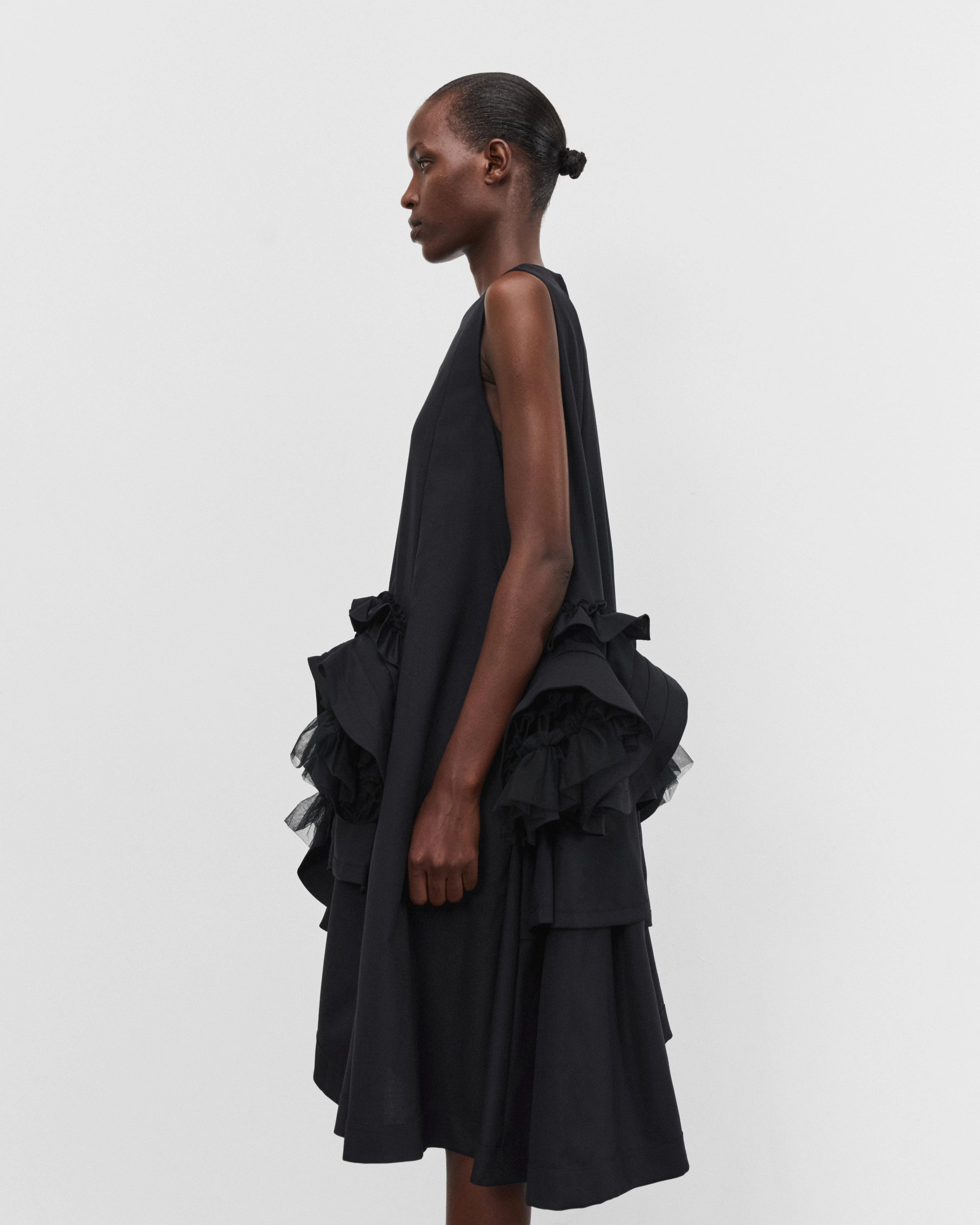 Noir Kei Ninomiya - Women's Asymmetric Ruffle Dress - (Black)