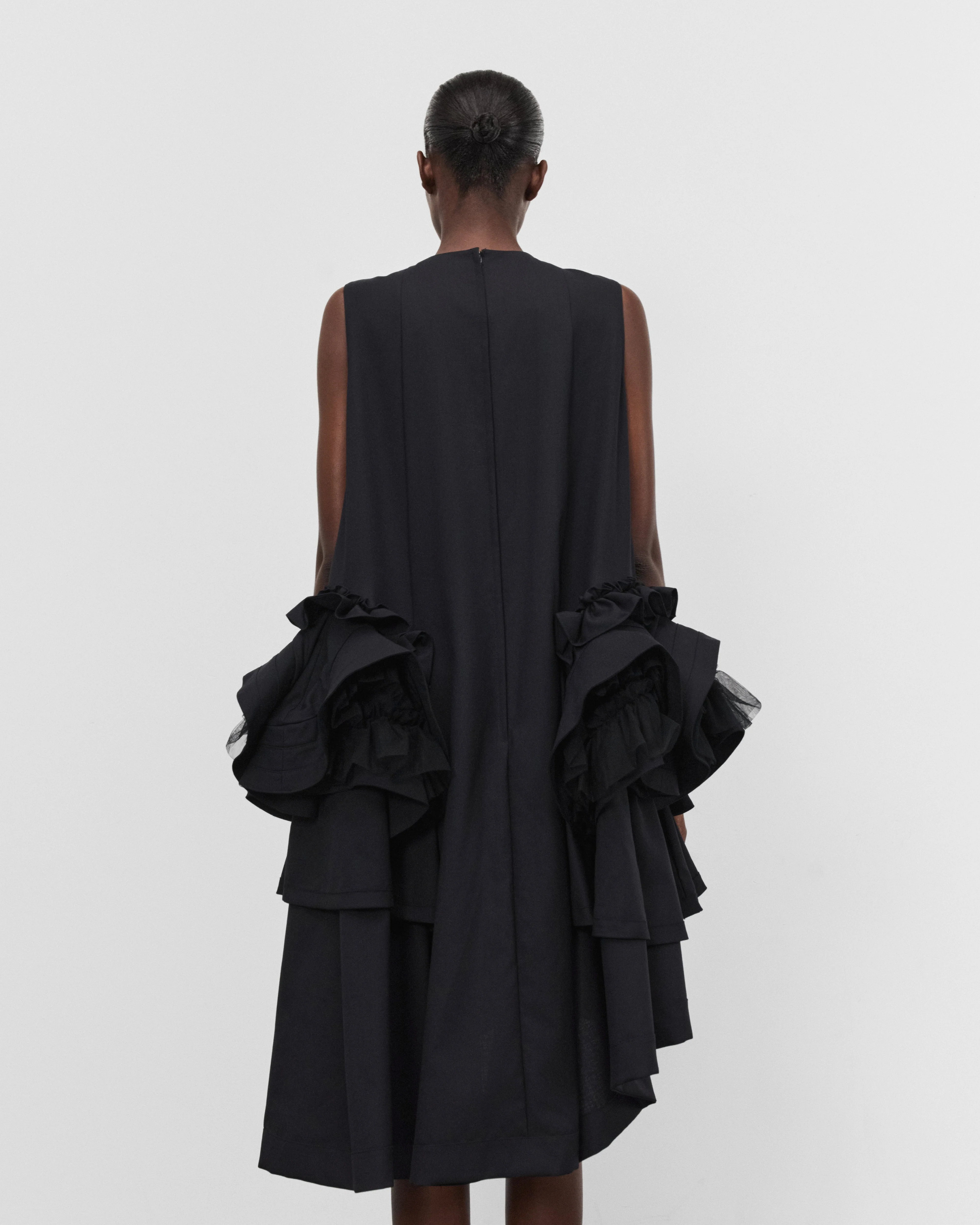 Noir Kei Ninomiya - Women's Asymmetric Ruffle Dress - (Black)