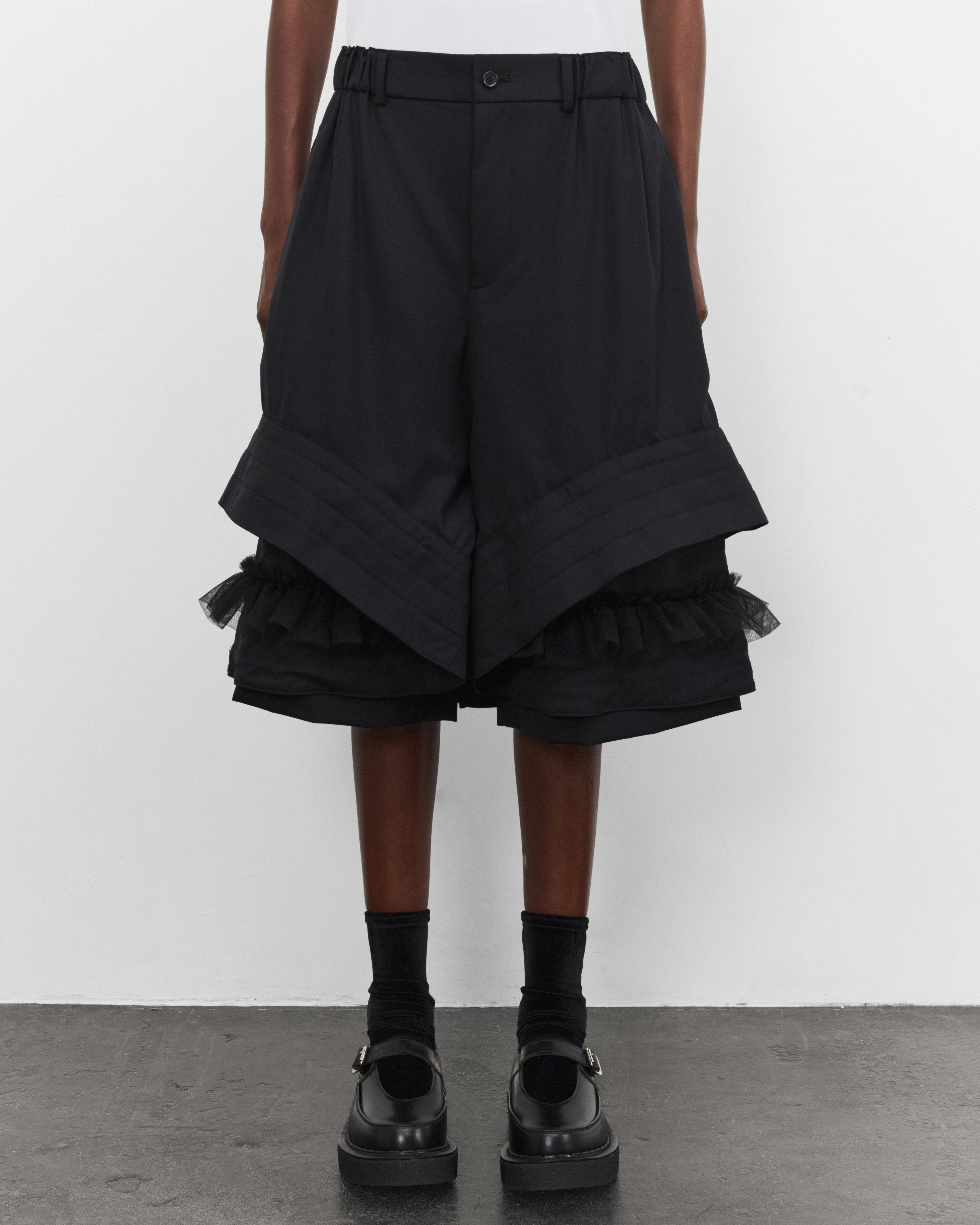 Noir Kei Ninomiya - Women's Tiered Tulle Shorts - (Black)