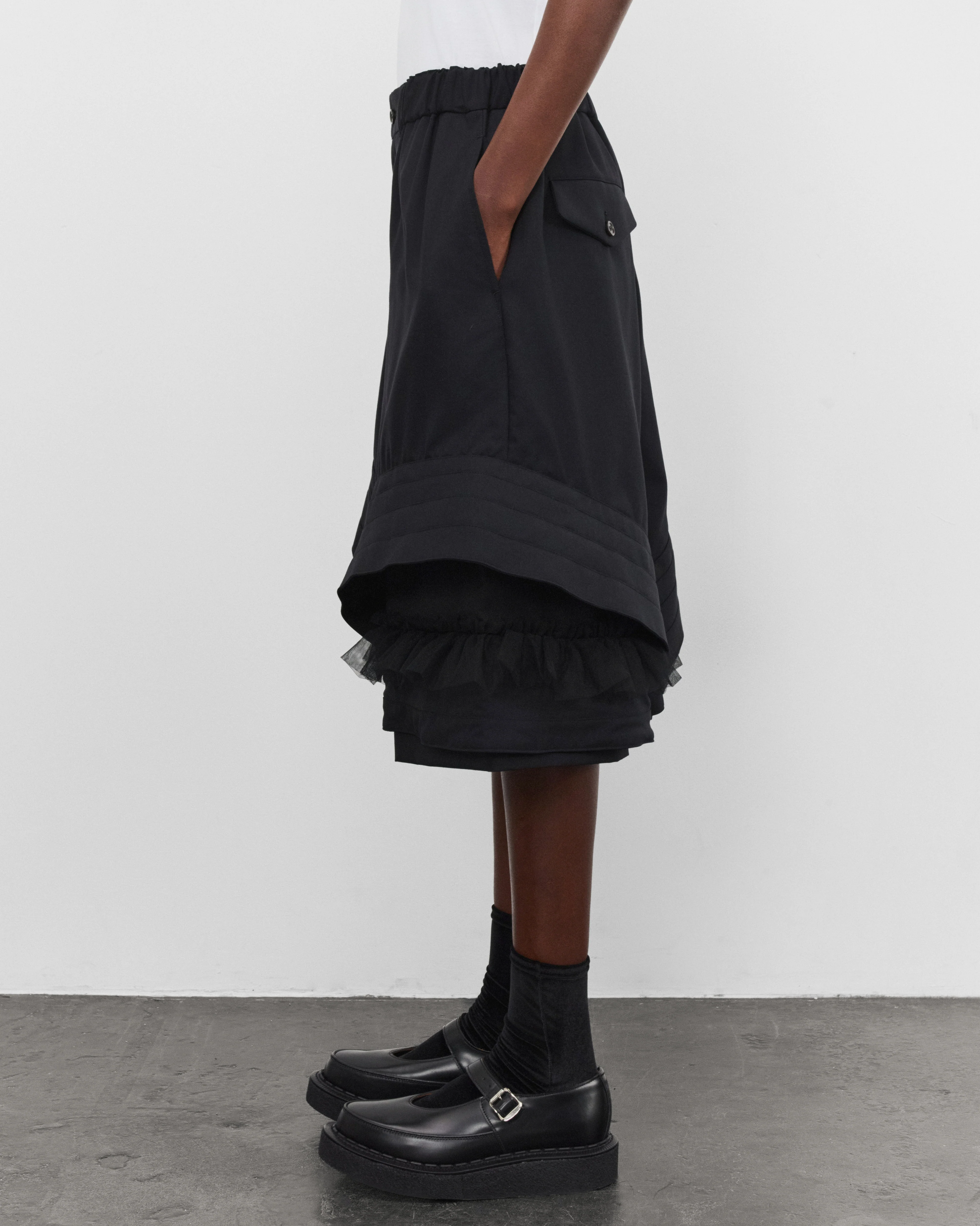 Noir Kei Ninomiya - Women's Tiered Tulle Shorts - (Black)