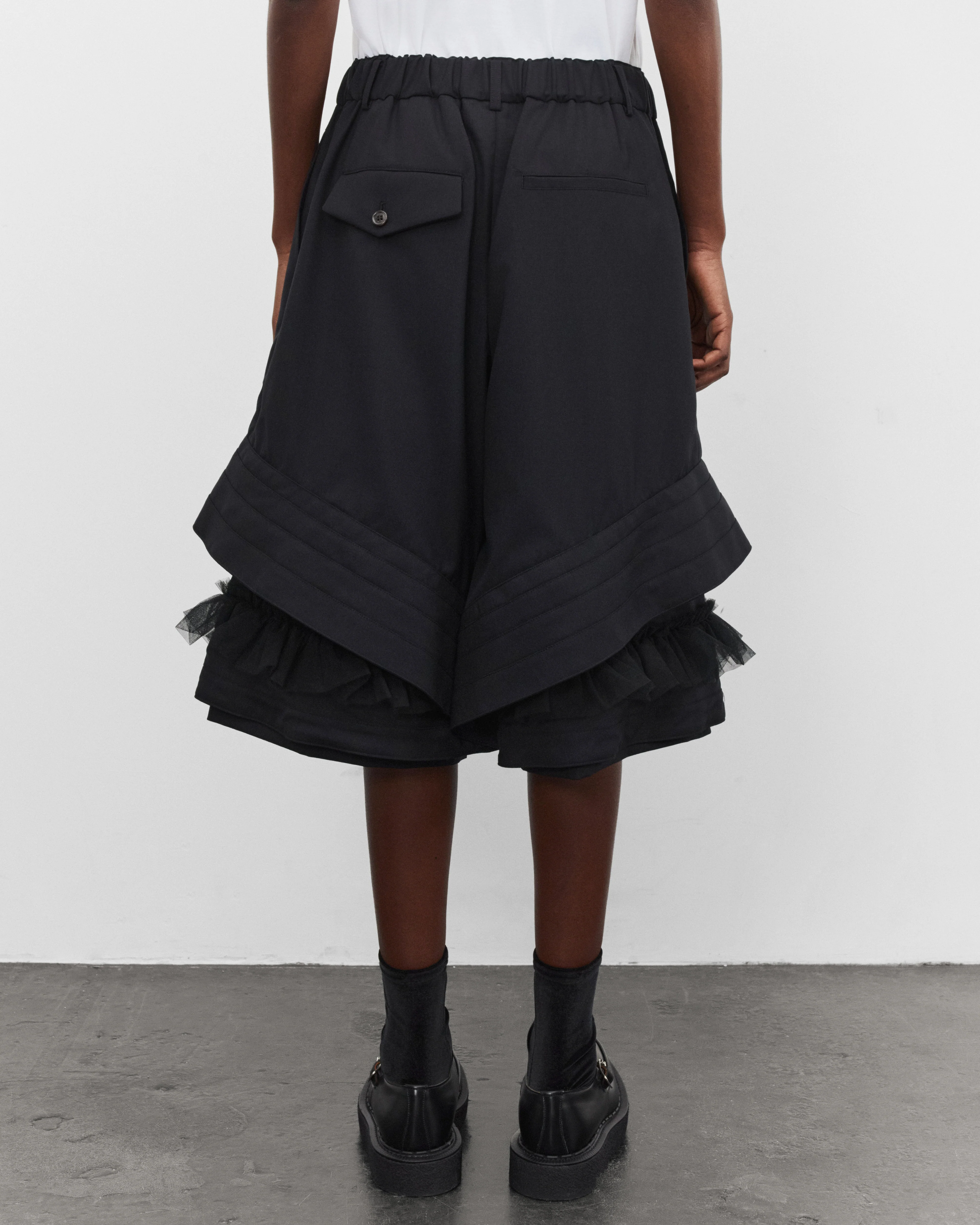 Noir Kei Ninomiya - Women's Tiered Tulle Shorts - (Black)