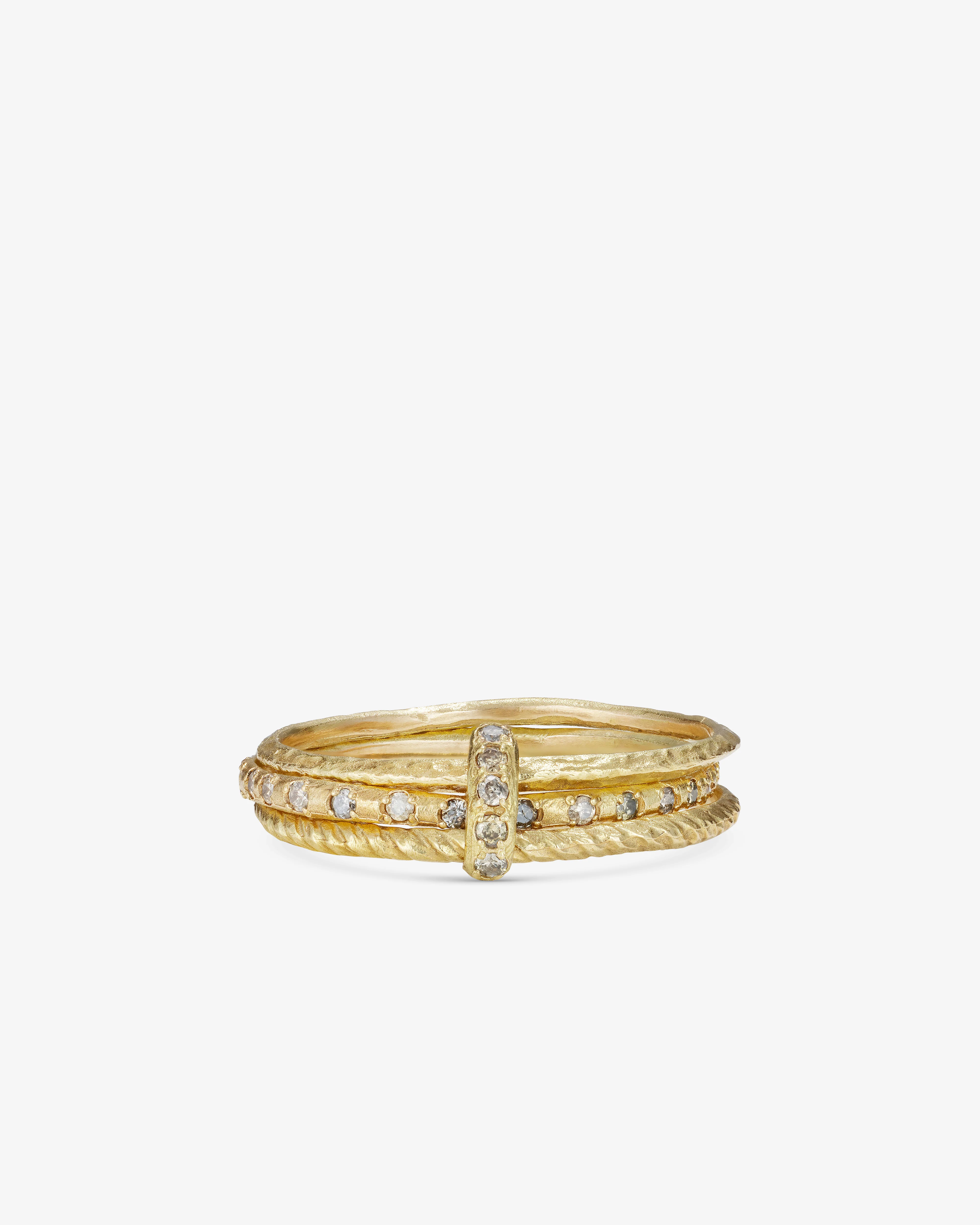Noguchi Bijoux - Women's Rings with Brown Diamonds - (Yellow Gold)