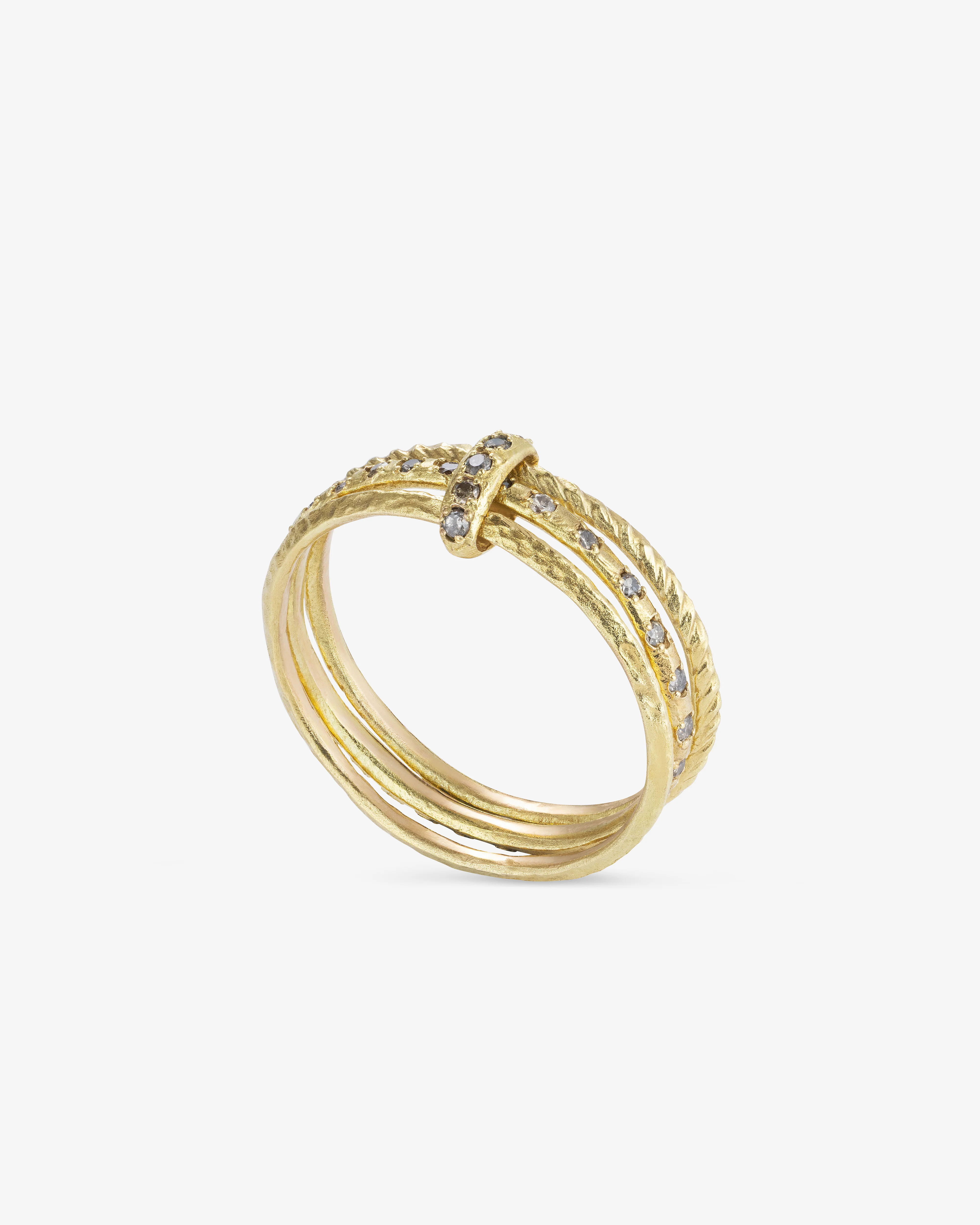 Noguchi Bijoux - Women's Rings with Brown Diamonds - (Yellow Gold)