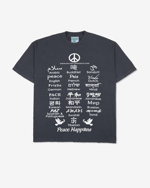 Online Ceramics - Men
s Peace Happens T-Shirt - (Dark Blue)