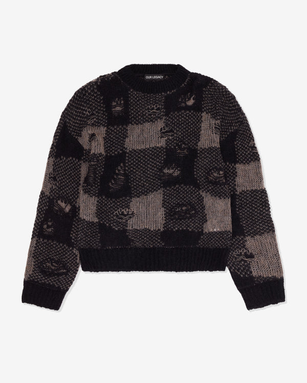 Our Legacy - Men
s Sonar Roundneck - (Black Destructive Gingham)