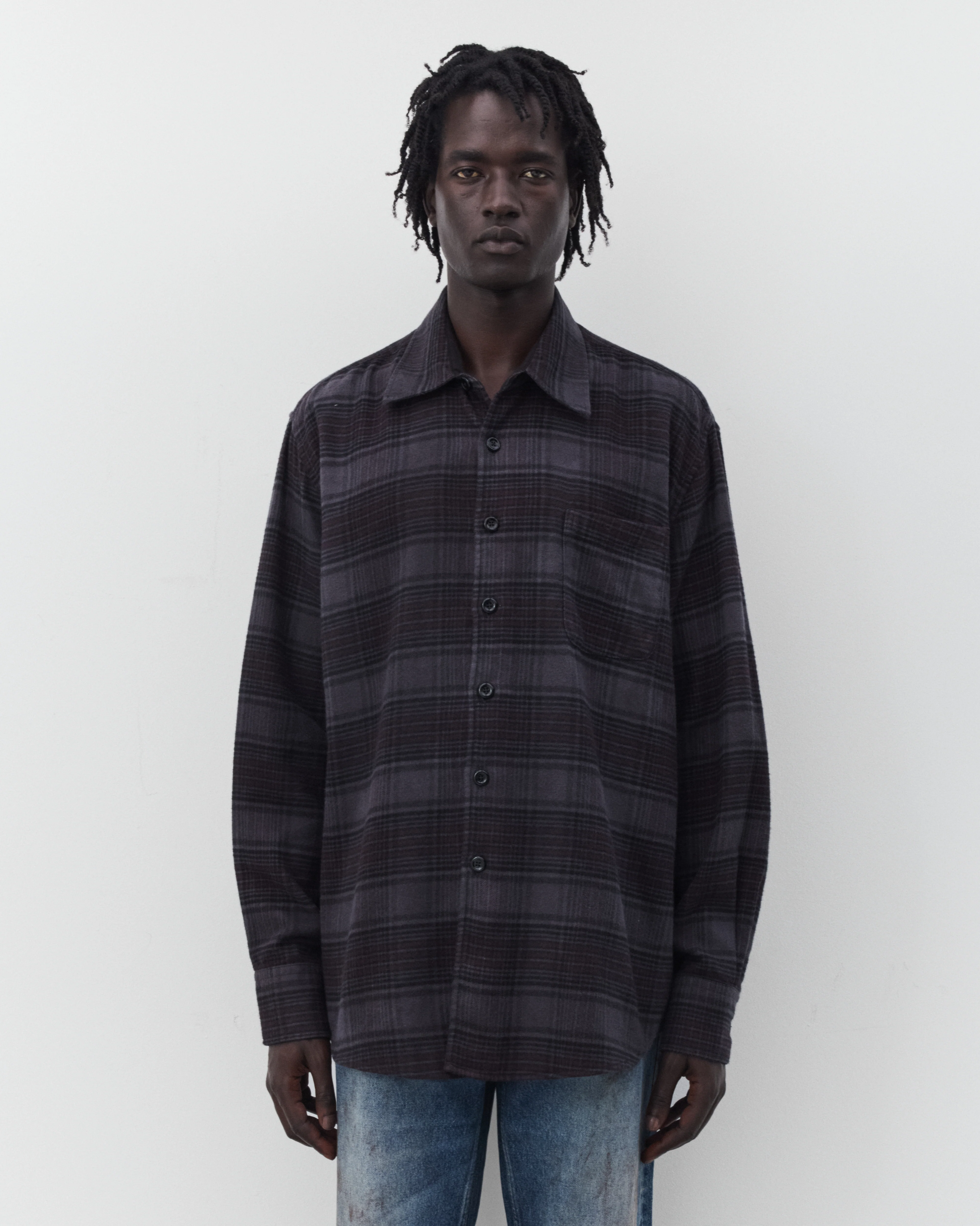 Our Legacy - Men's Above Shirt - (Faded Nocturne Check Flannel)