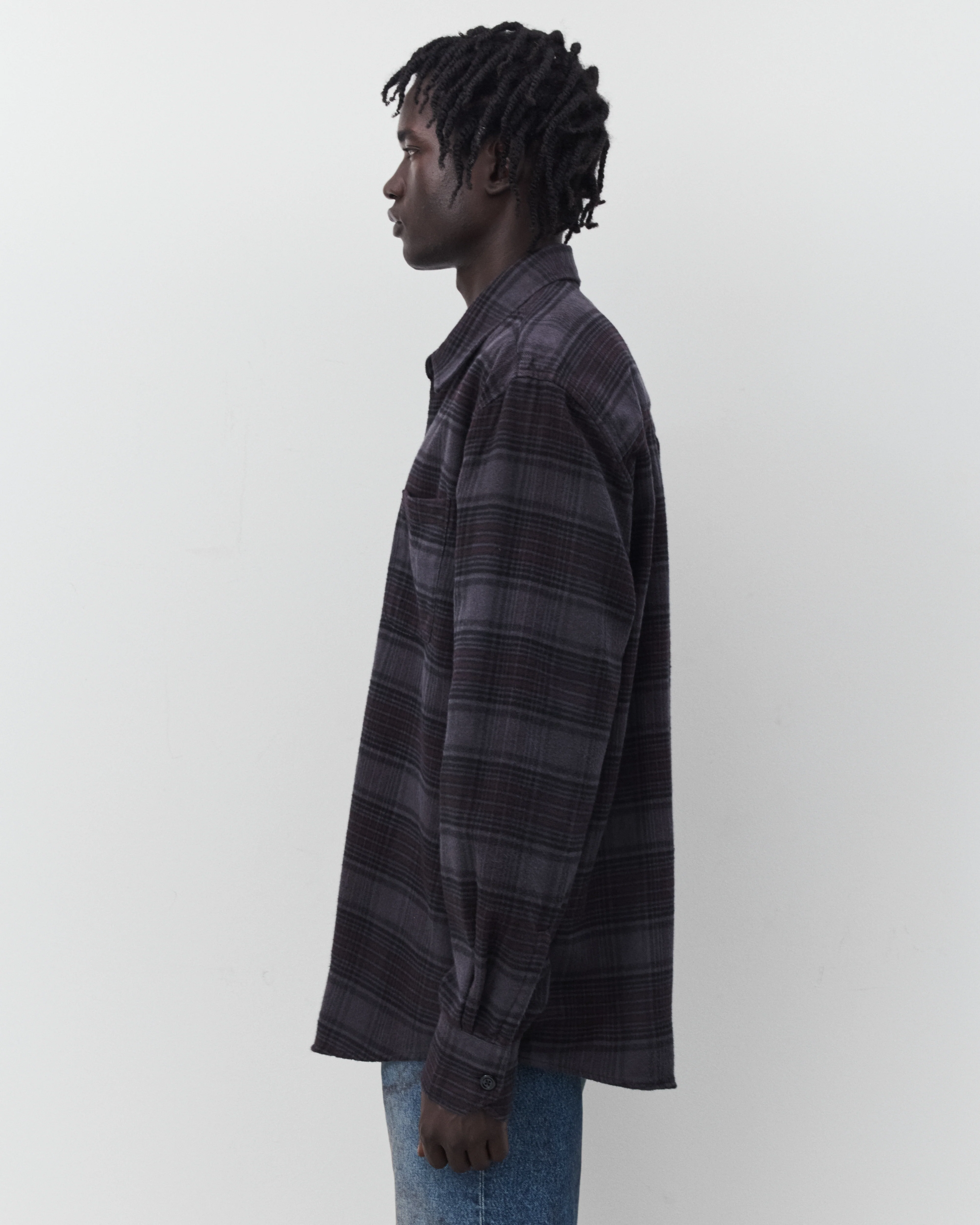Our Legacy - Men's Above Shirt - (Faded Nocturne Check Flannel)