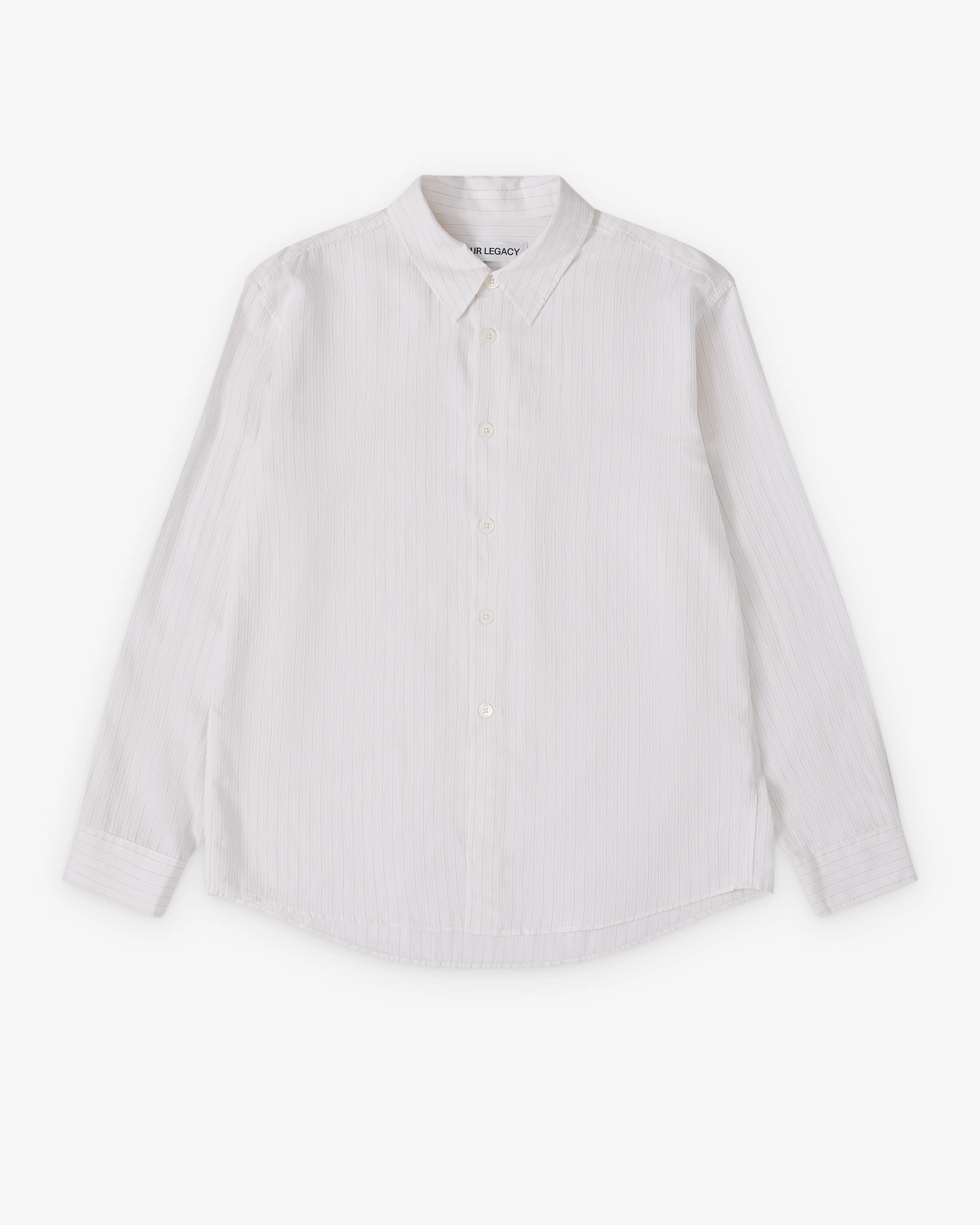 Our Legacy - Men's Beyond Shirt - (Cream Stripe Ceremony Viscose)