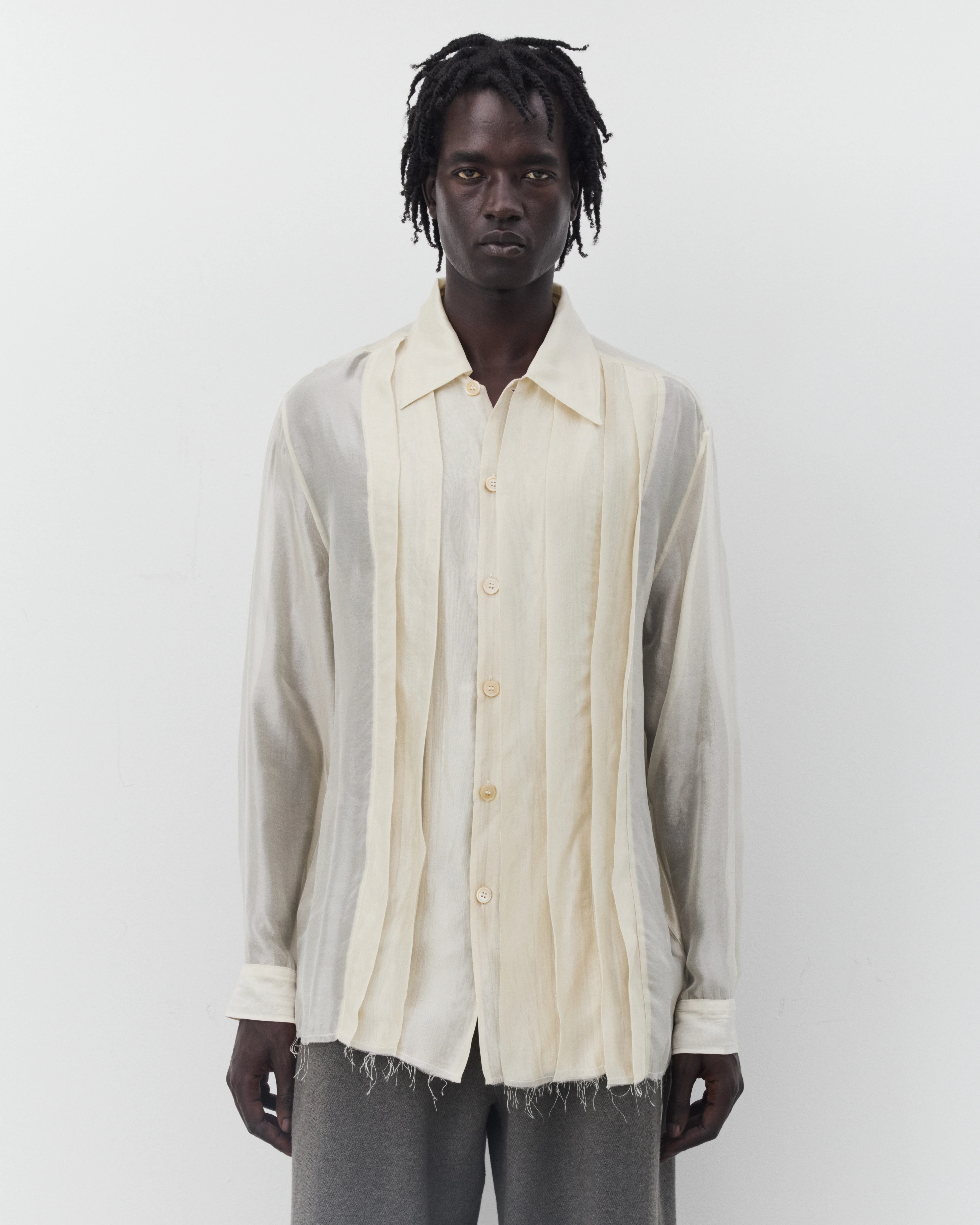 Our Legacy - Men's Tuxedo Every Shirt - (Moonlit Pearl Shimmer Gauze)
