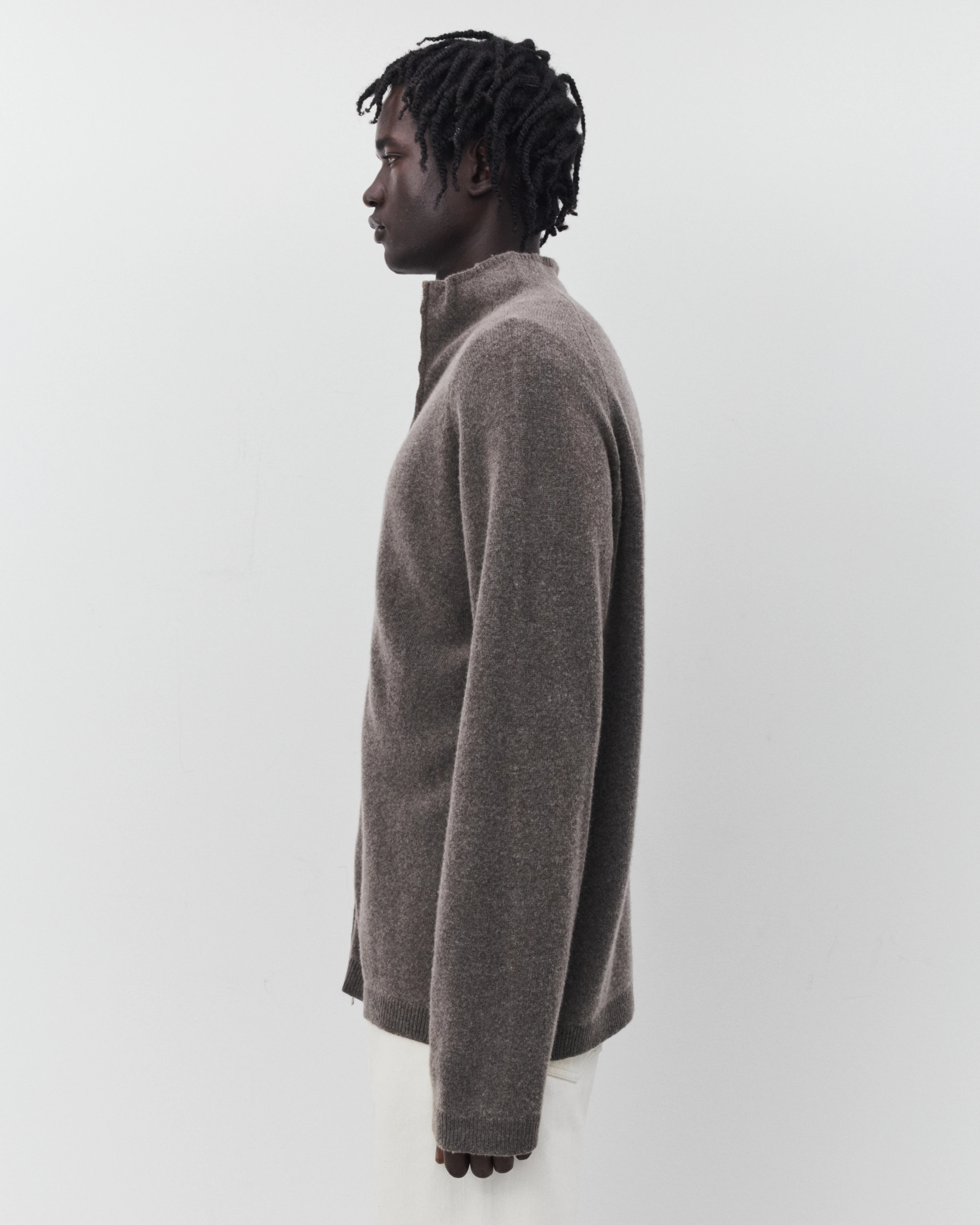 Our Legacy - Men's Line Zip Cardigan - (Mud Spray Dye Cherub Wool)