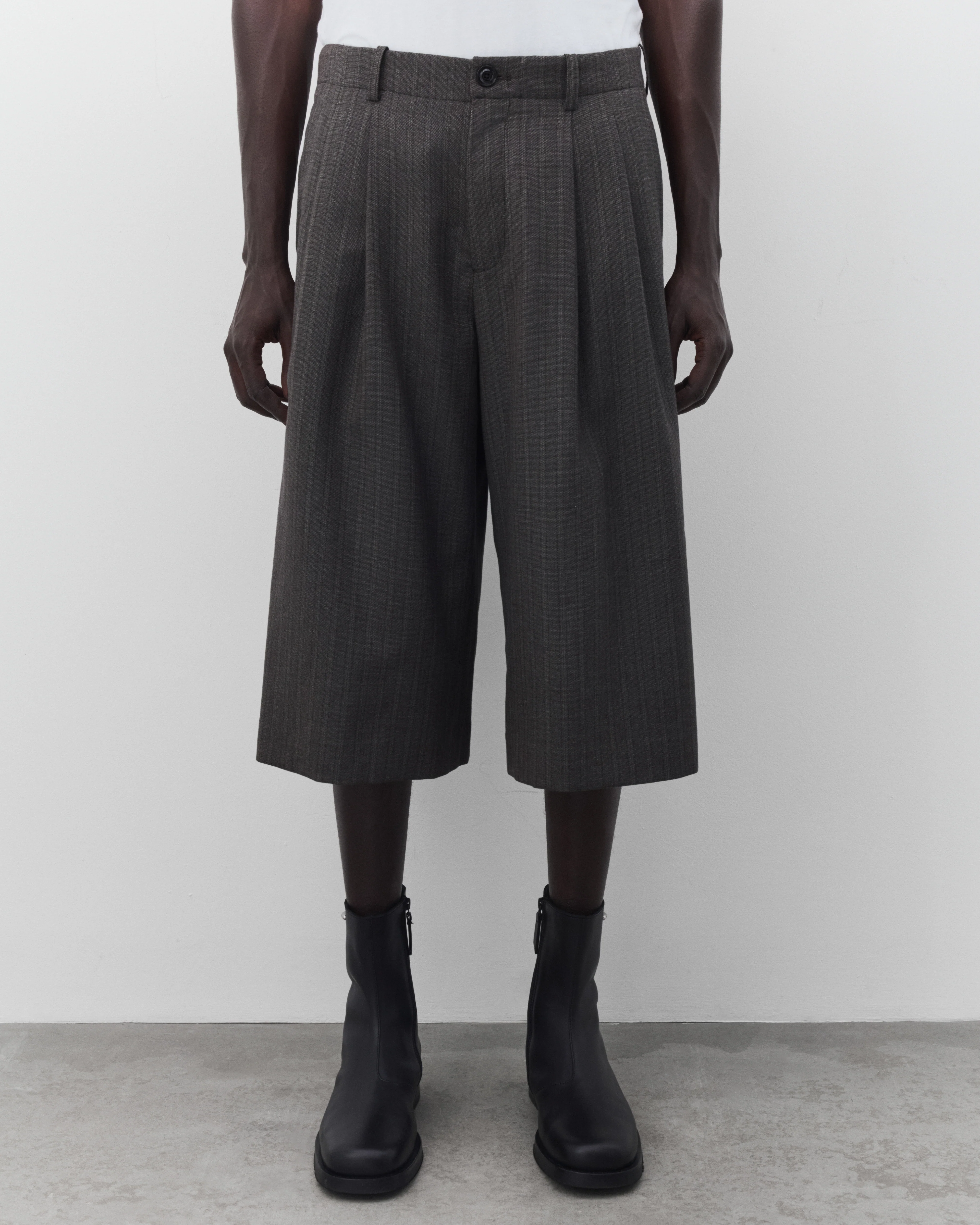 Our Legacy - Men's Split Shorts - (Phase Stripe Motion Woolcot)