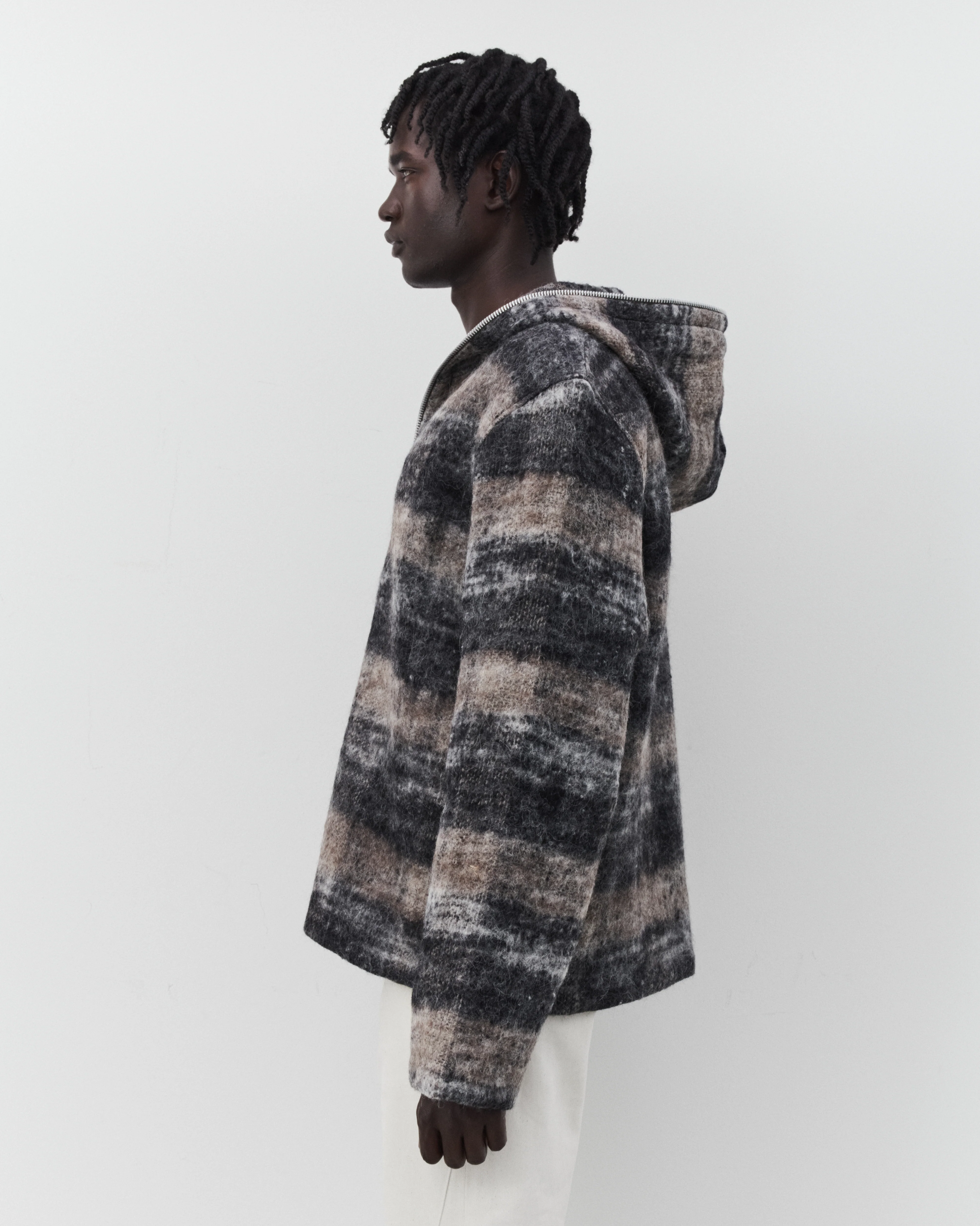 Our Legacy - Men's Full Zip Hood - (Night Woods Check Lofty Wool)
