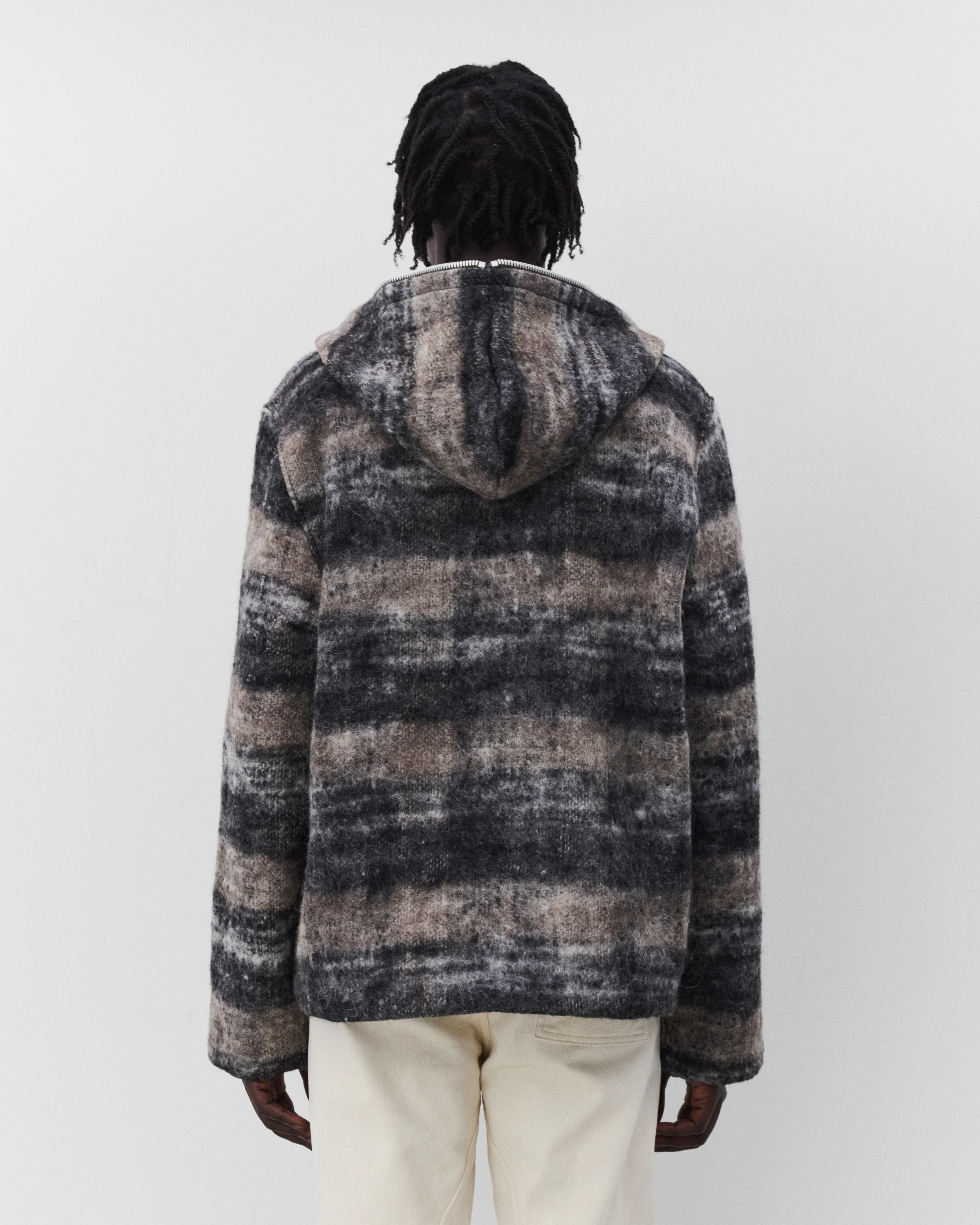 Our Legacy - Men's Full Zip Hood - (Night Woods Check Lofty Wool)