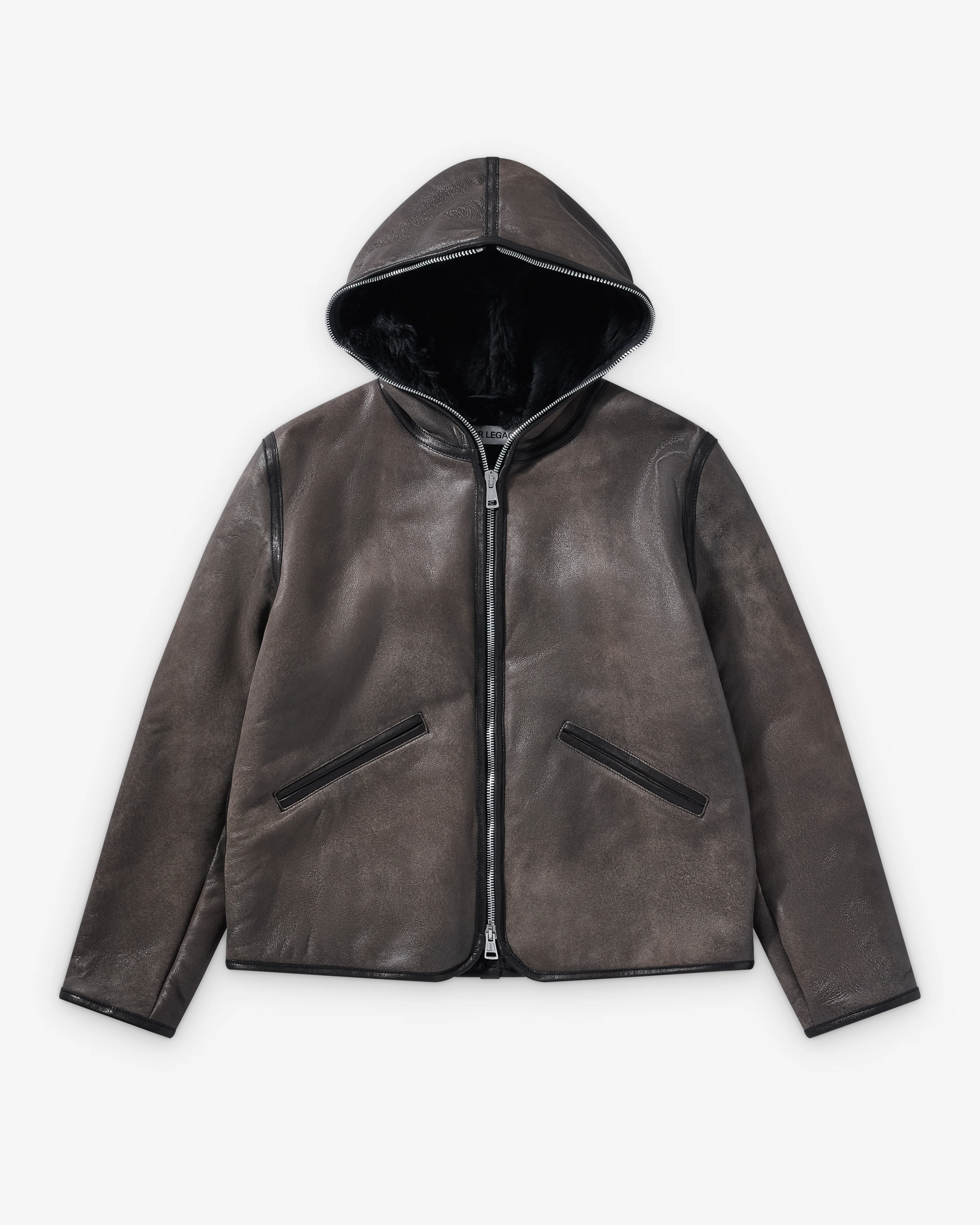 Our Legacy - Men's Full Zip Jacket - (Smoky Black Dry Shearling)