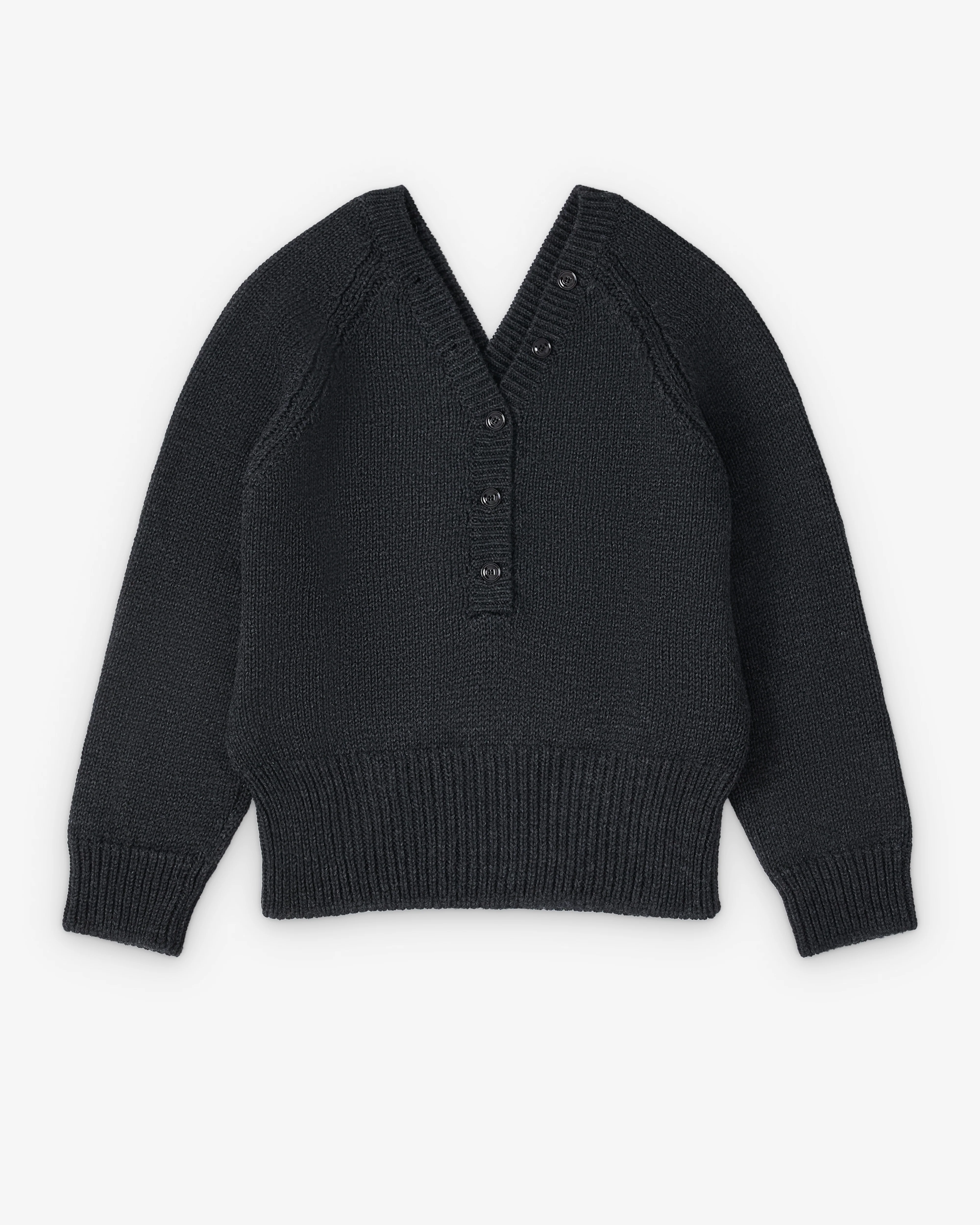 Our Legacy - Women's Country Henley - (Charcoal Dry Merino Wool)