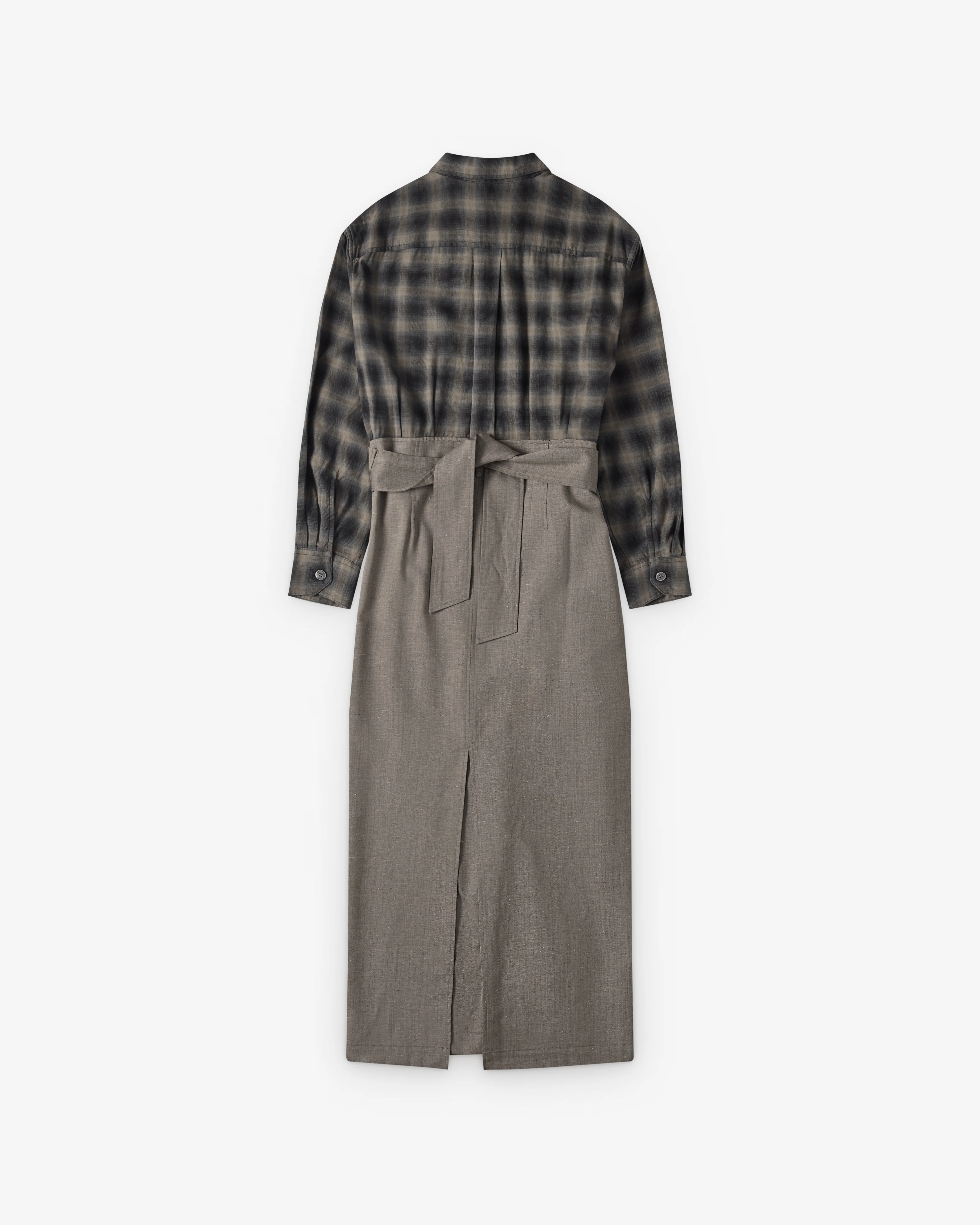 Our Legacy - Women's Twisted Shirt Dress - (Yukon Check Woolton)