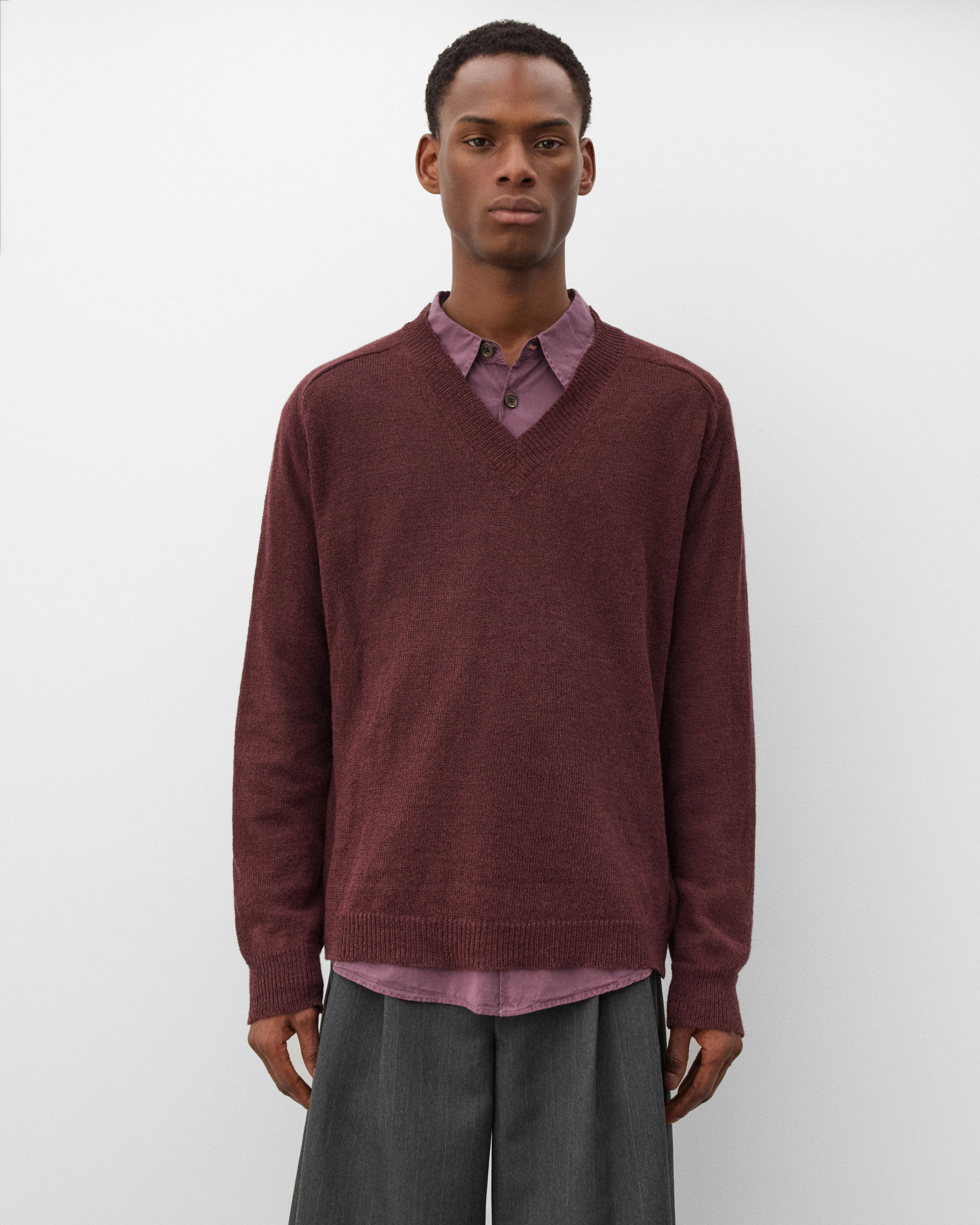 Our Legacy - Men's Rue V-Neck - (Cabernet)