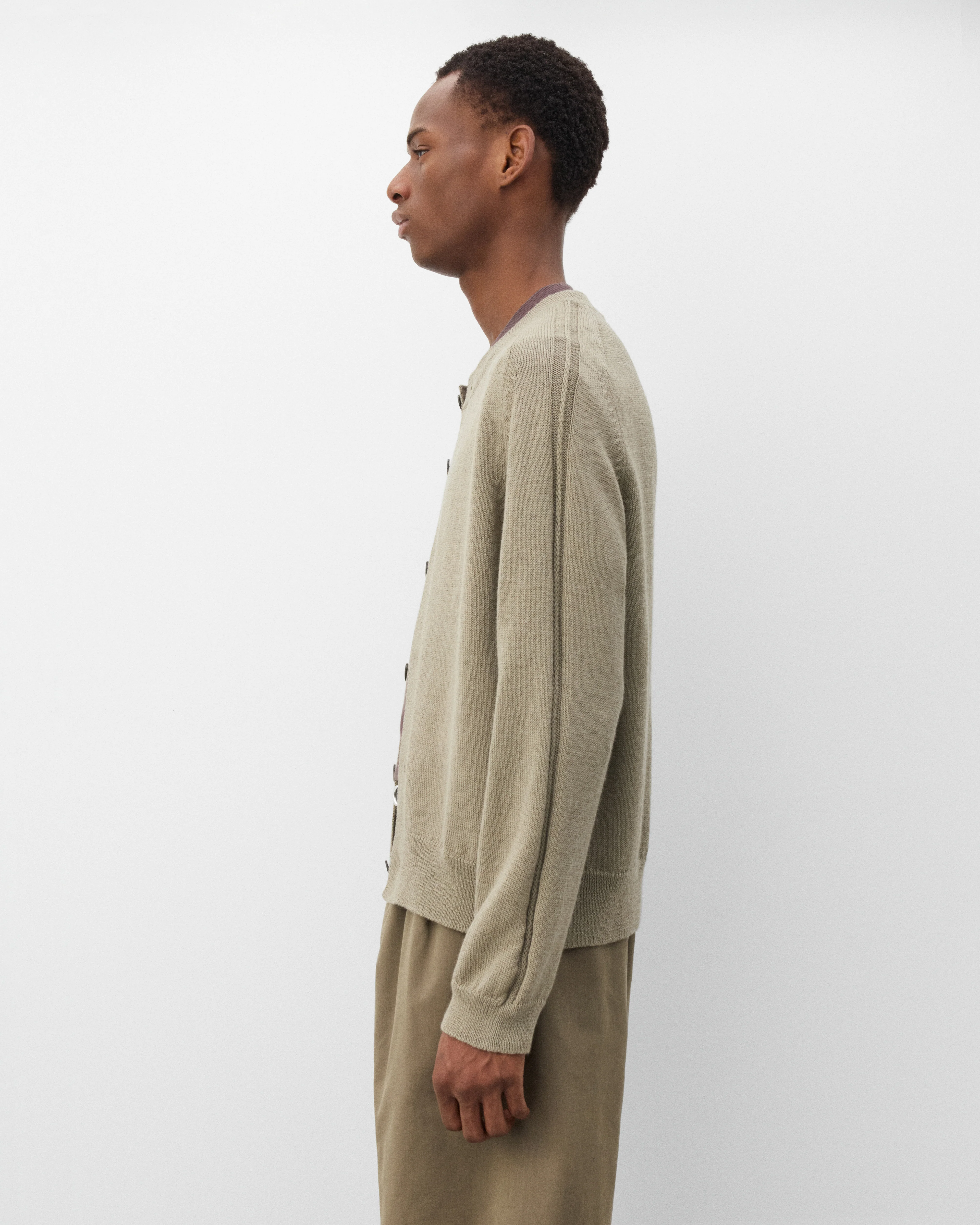 Our Legacy - Men's True Cardigan - (Silver Sage Coarse Linen Wool)